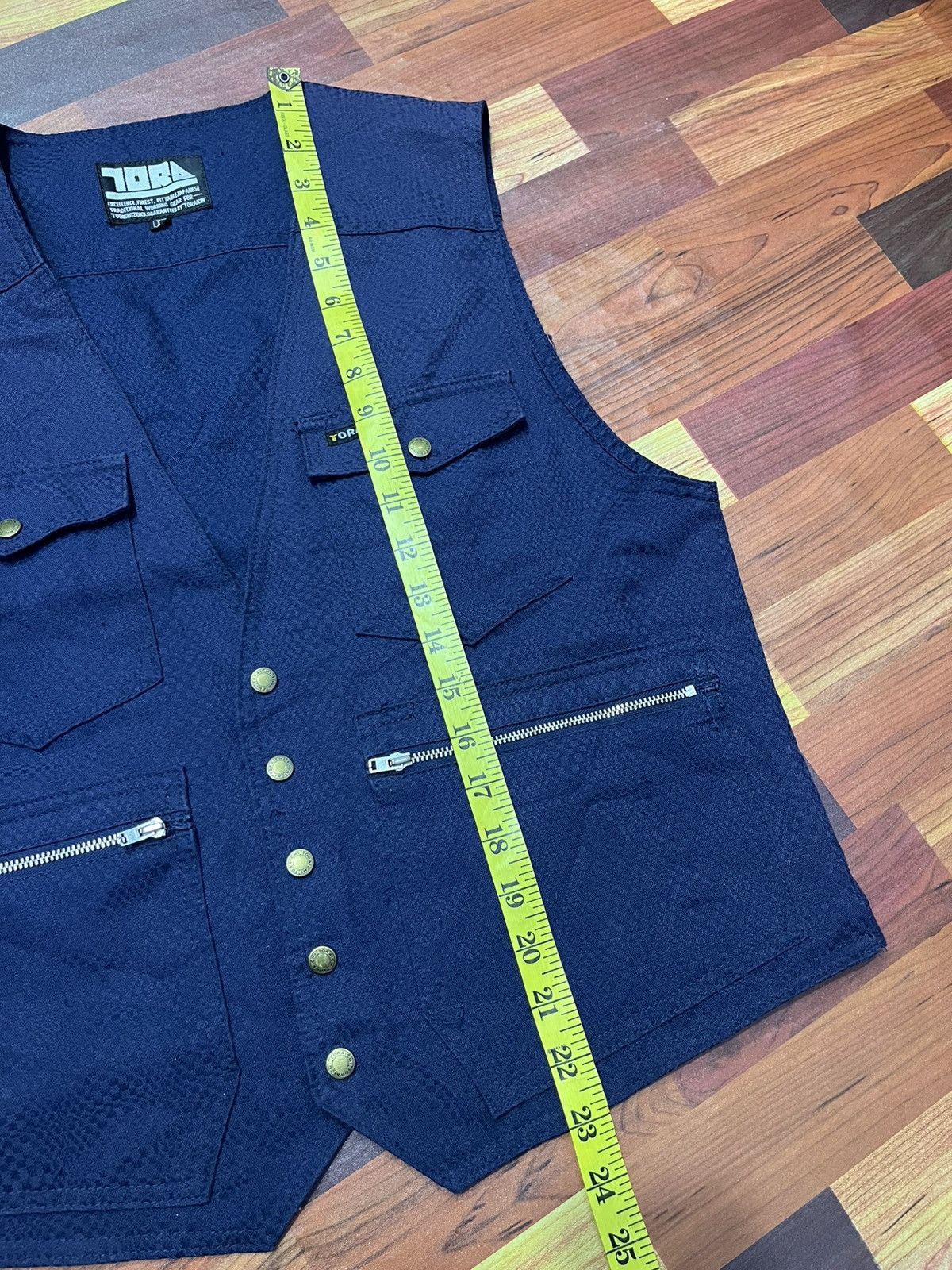Japanese Brand Toraichi Japan Checkered Work Vest Utility Navy Size US M / EU 48-50 / 2 - 15 Thumbnail