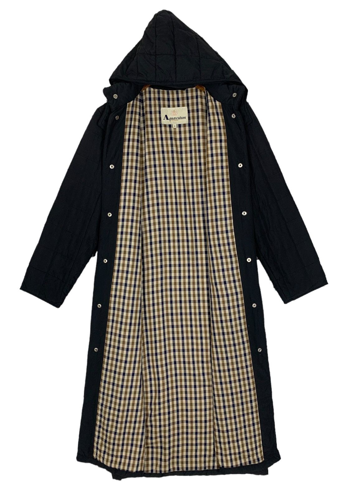 Aquascutum Aquascutum Quilted Designer Long Coat Colour Black Size S Size S / US 4 / IT 40 - 7 Thumbnail