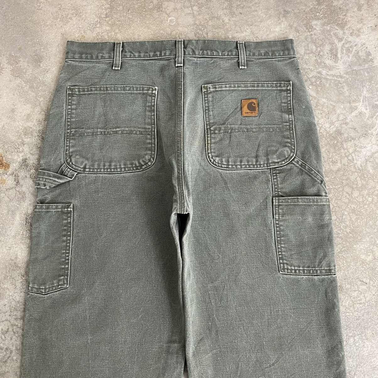 Carhartt Vintage Carhartt Faded Moss Green Carpenter Work Pants Size US 34 / EU 50 - 17 Thumbnail