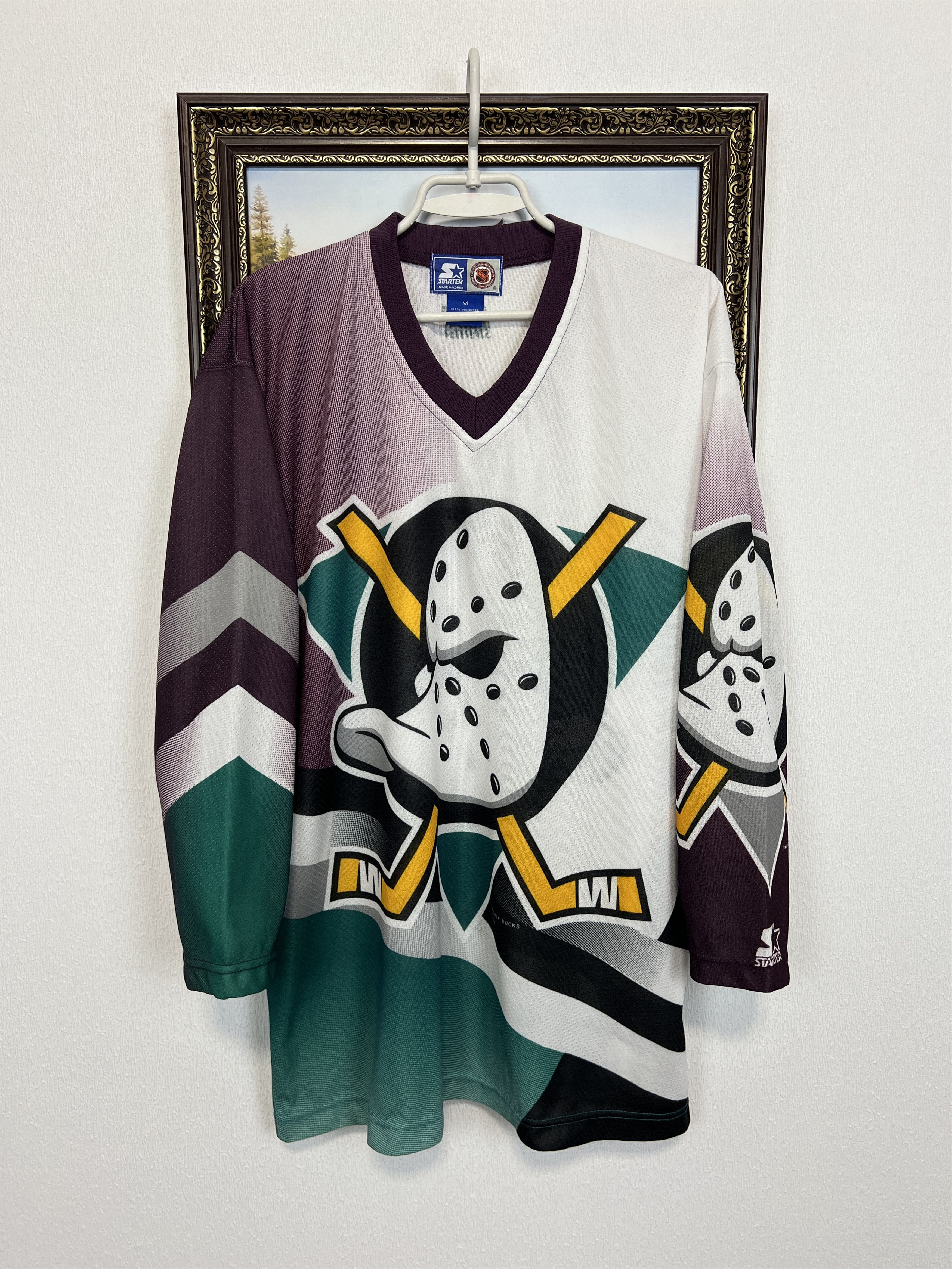 Starter Vintage 90's Anaheim Mighty Ducks Hockey Jersey NHL Trikot Size US M / EU 48-50 / 2 - 1 Thumbnail
