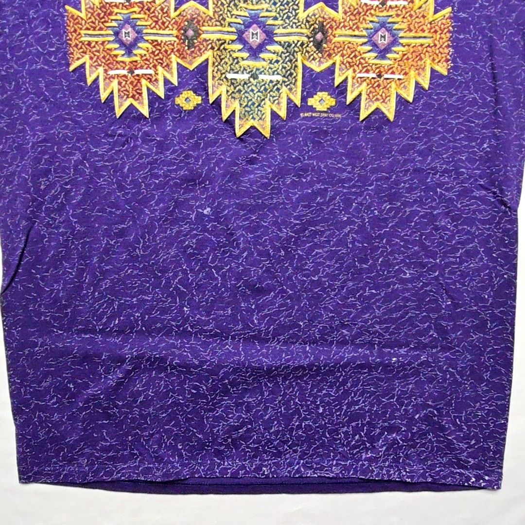 Jerzees Vintage Montana Aztec Shirt Purple All Over Print L Tee 90s Size US L / EU 52-54 / 3 - 3 Thumbnail