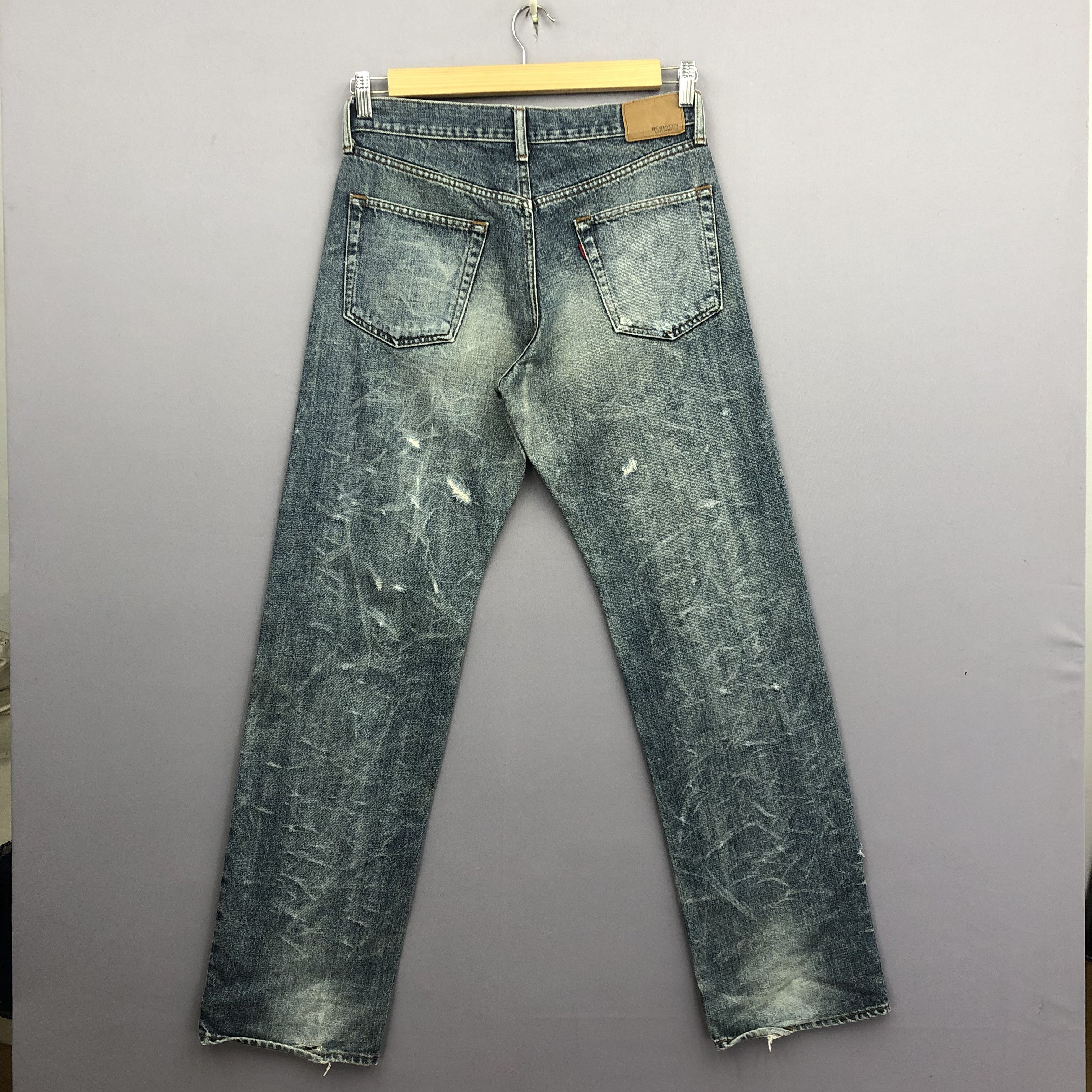 Japanese Brand Vintage Bobson Distressed Rip Jeans Japanese Washed Denim Size US 30 / EU 46 - 2 Thumbnail