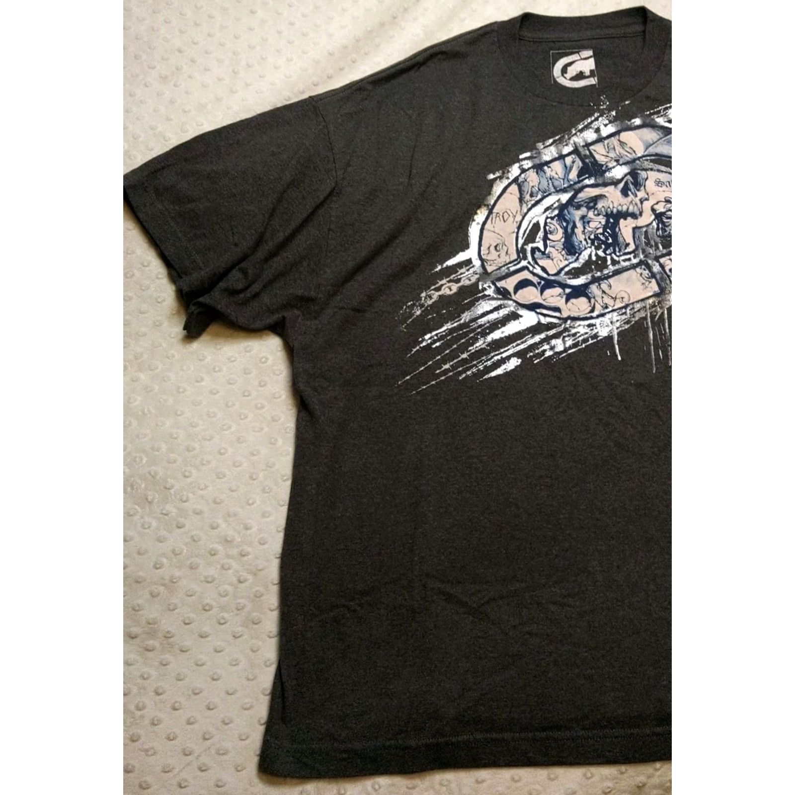 Ecko Unltd. Ecko Unltd. Skull Graphic Print T-Shirt Dark Gray 3XL Mens Vintage 90s Y2K Hip Hop Grunge Shirt Short Sleeve Crew Neck Size US XXL / EU 58 / 5 - 3 Thumbnail
