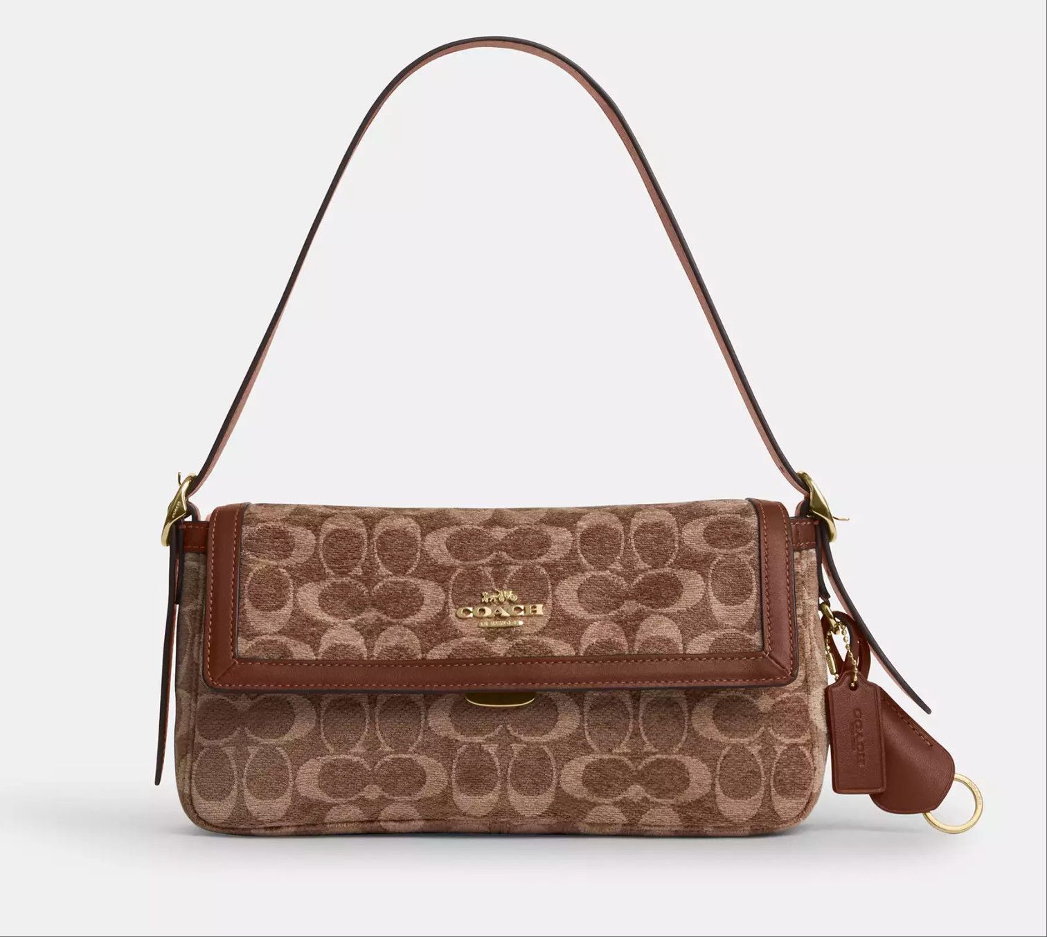 Coach Etta Small Flap Shoulder Bag In Signature Chenille CCV65 Size ONE SIZE - 7 Thumbnail
