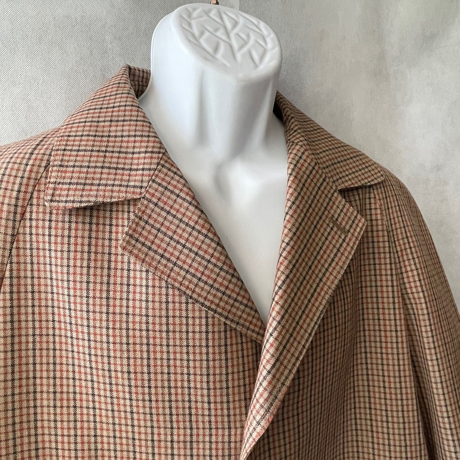 NEWYORKINDUSTRIE New York Industrie Plaid Wool Rain Topcoat Sz IT 50 US 40 Size US M / EU 48-50 / 2 - 4 Thumbnail