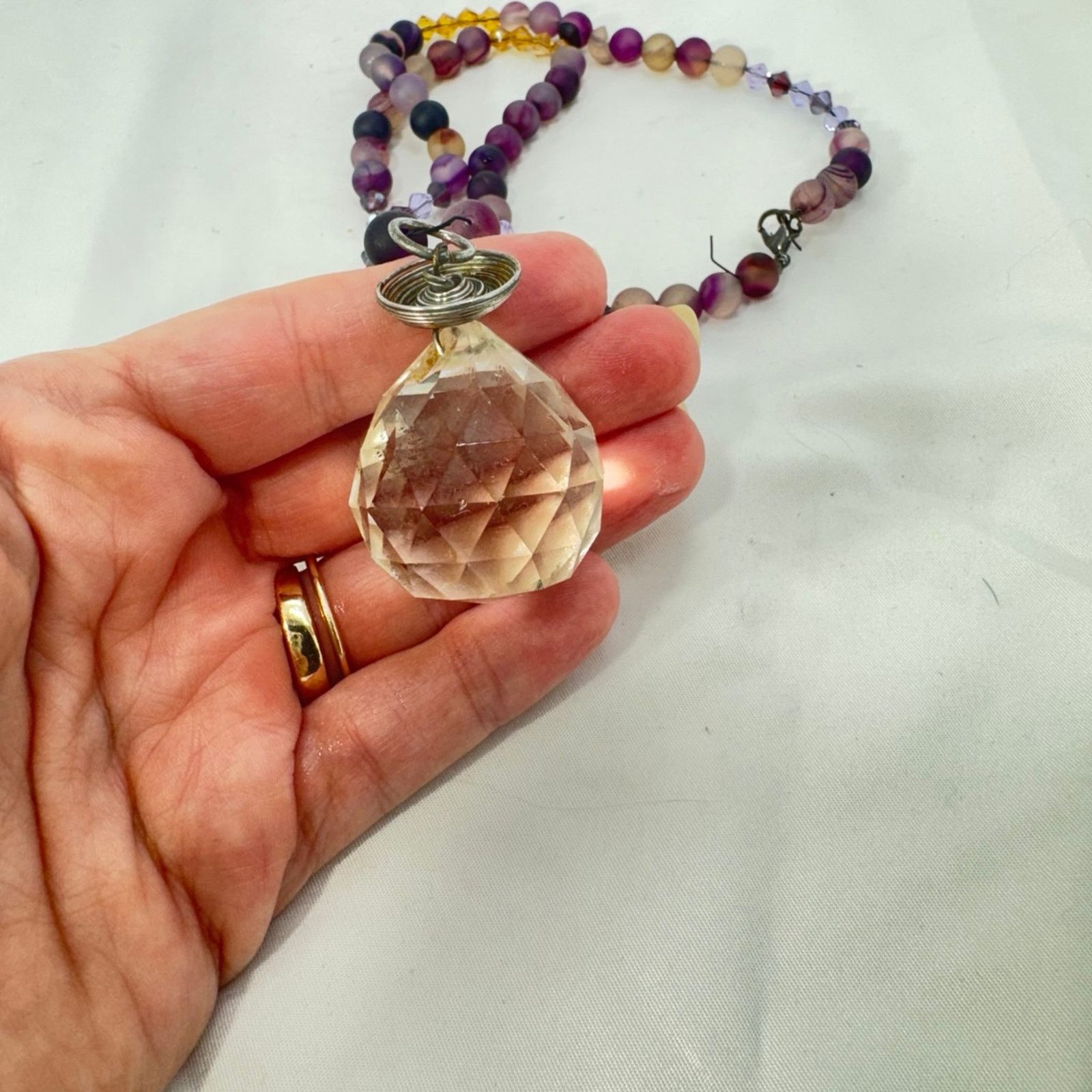 NBDN Nobrandedon VTG handmade glass bead and crystal ball necklace Size ONE SIZE - 1 Thumbnail