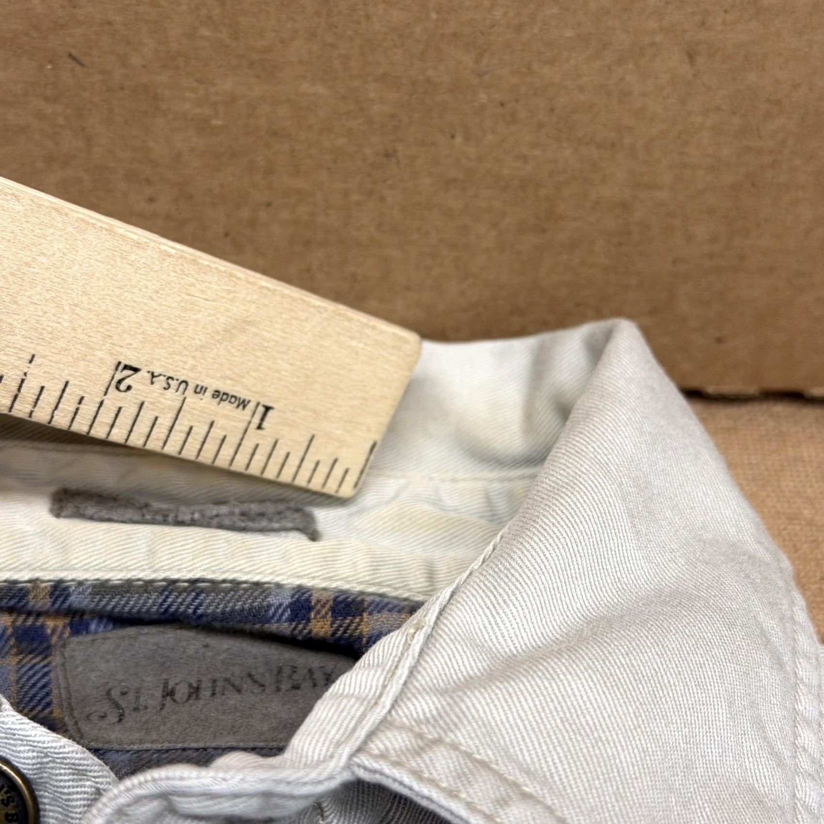 Vintage St. John's Bay Shirt Mens M Gray Twill Flannel Lined Button Up Workwear Size US M / EU 48-50 / 2 - 6 Thumbnail