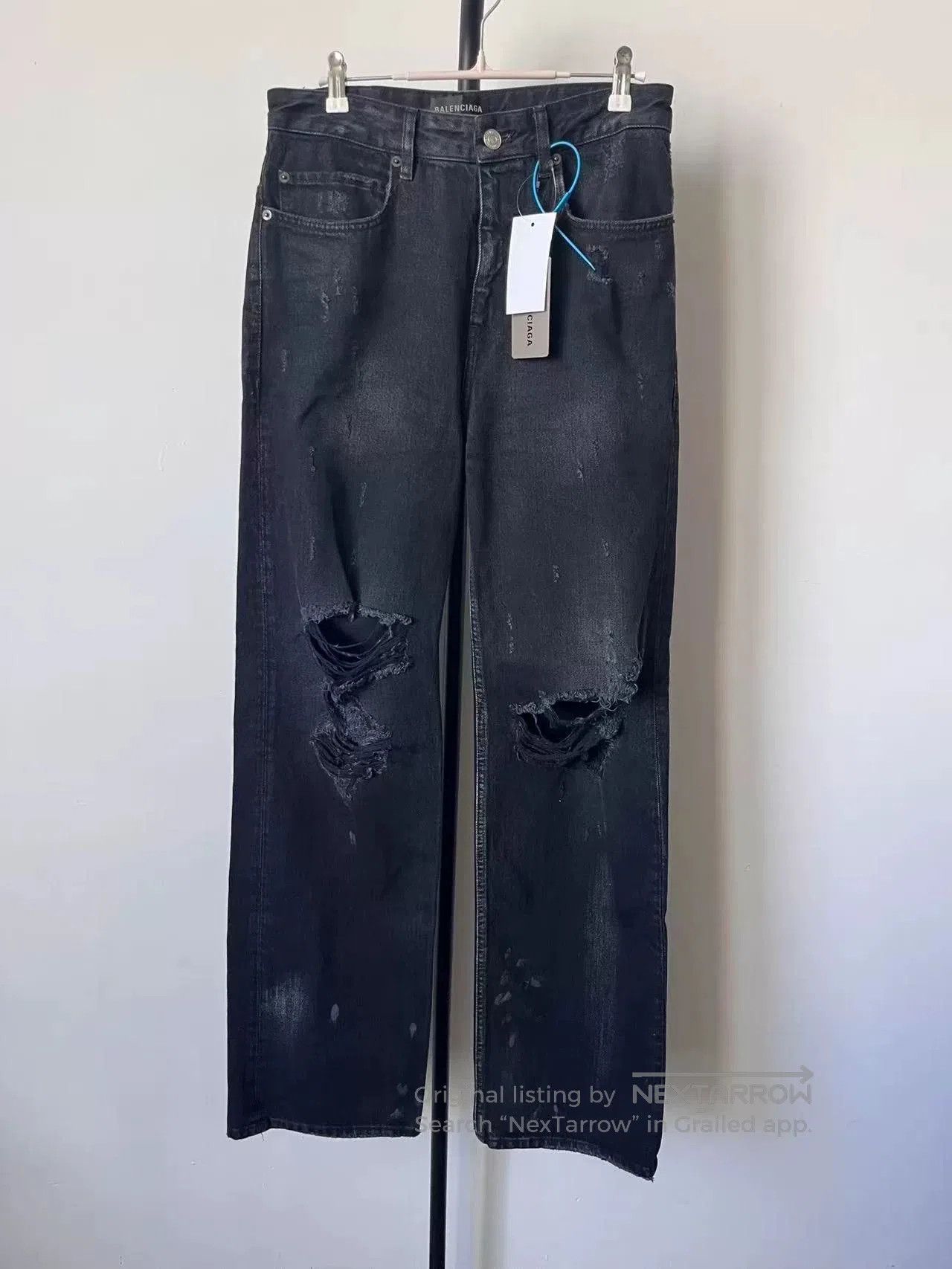 Balenciaga Balenciaga Distressed Mid-Rise Straight Jeans. Size US 26 / EU 42 - 1 Thumbnail