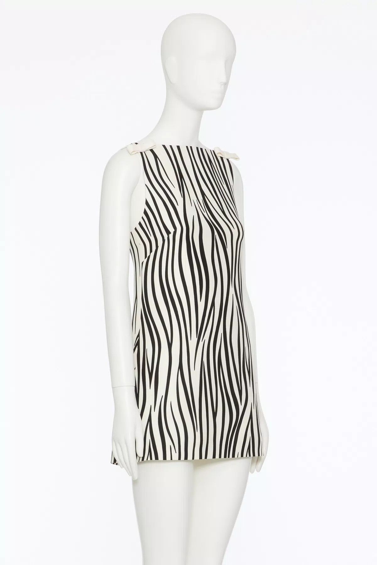 Valentino o1s1wg110925 Zebra 1966 Crepe Couture in Black/Avorio Size M / US 6-8 / IT 42-44 - 3 Thumbnail