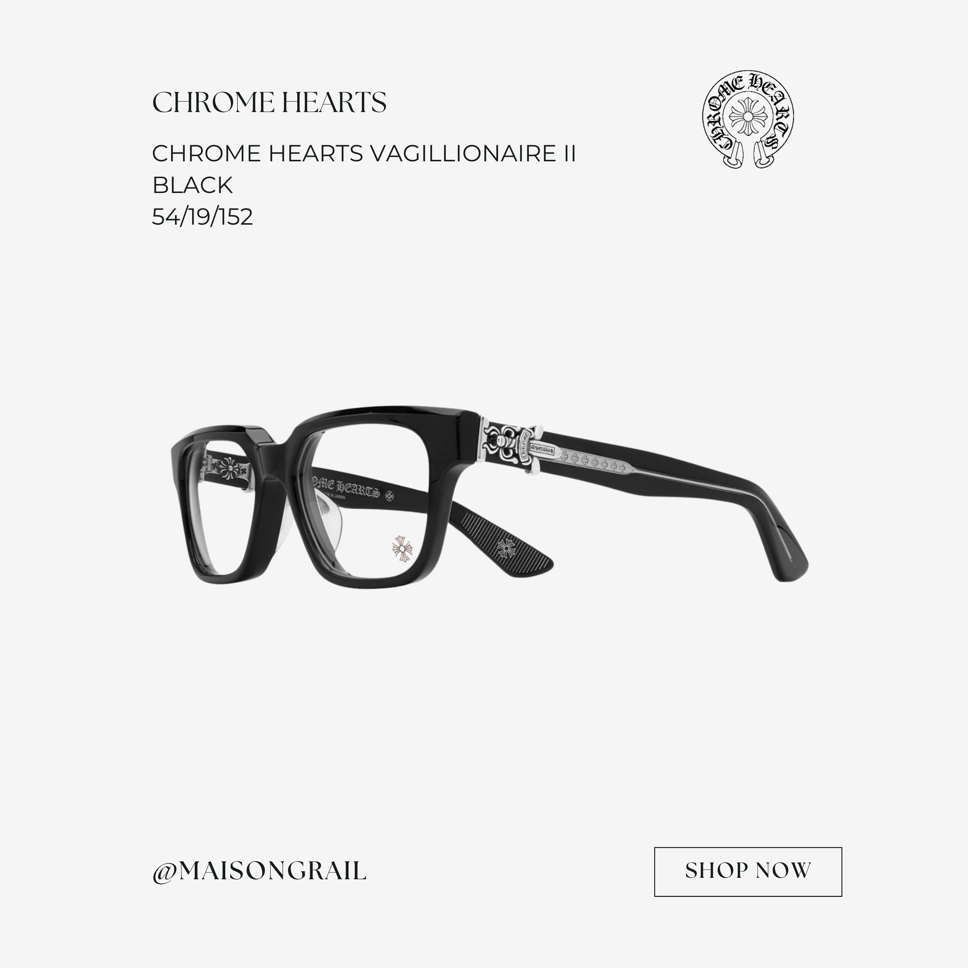 Chrome Hearts Chrome Hearts BANGADANG II Eyeglasses Black | Grailed