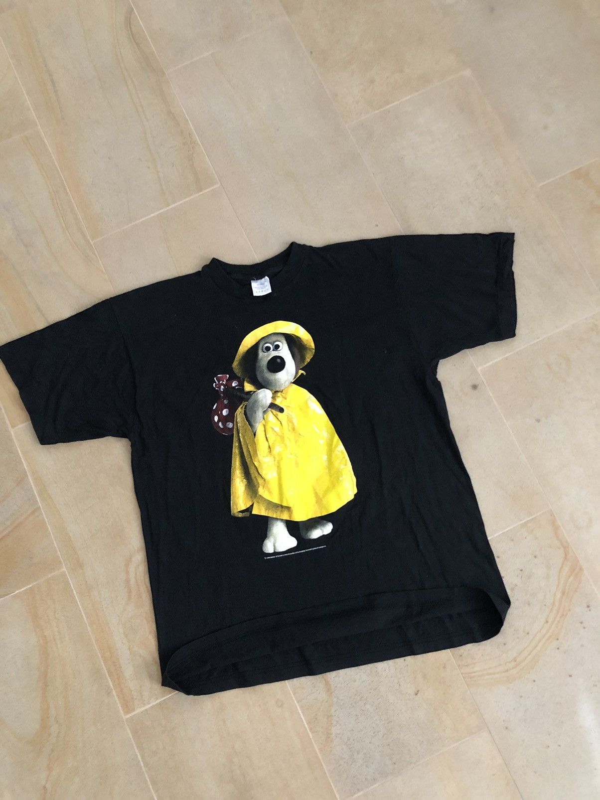 image of Cartoon Network x Vintage Wallace & Gromit 1989 Tee in Black, Men's (Size XL)