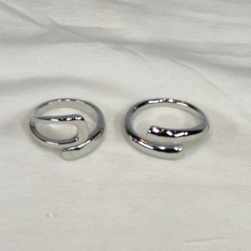 Other 2Pack Silver Tone Statement Adjustable Fashion Ring Set Size ONE SIZE - 1 Thumbnail