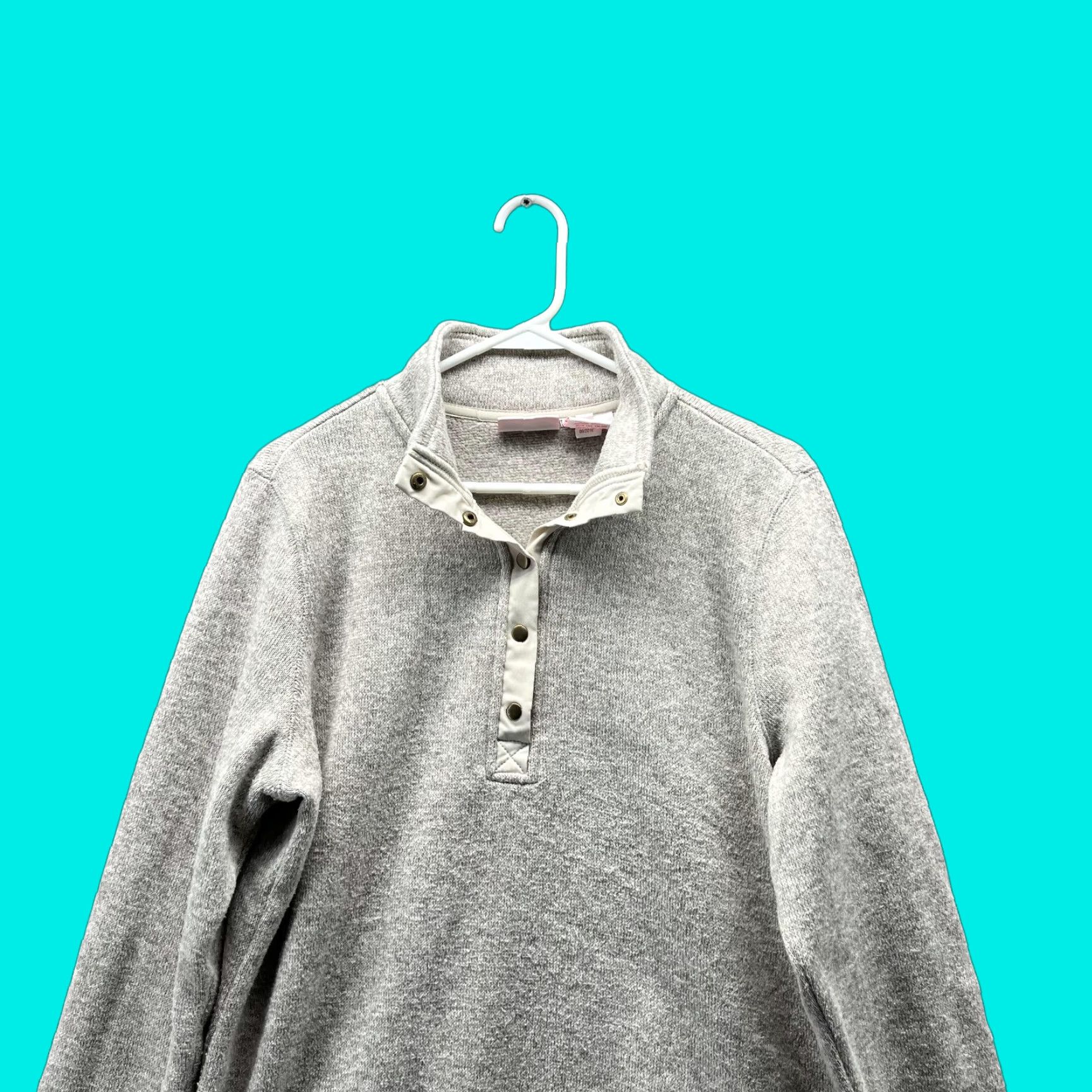 Vintage Marley Lilly Sweater Women Large Beige Mock Neck Fleece Long Sleeve Pullover Size L / US 10 / IT 46 - 1 Thumbnail