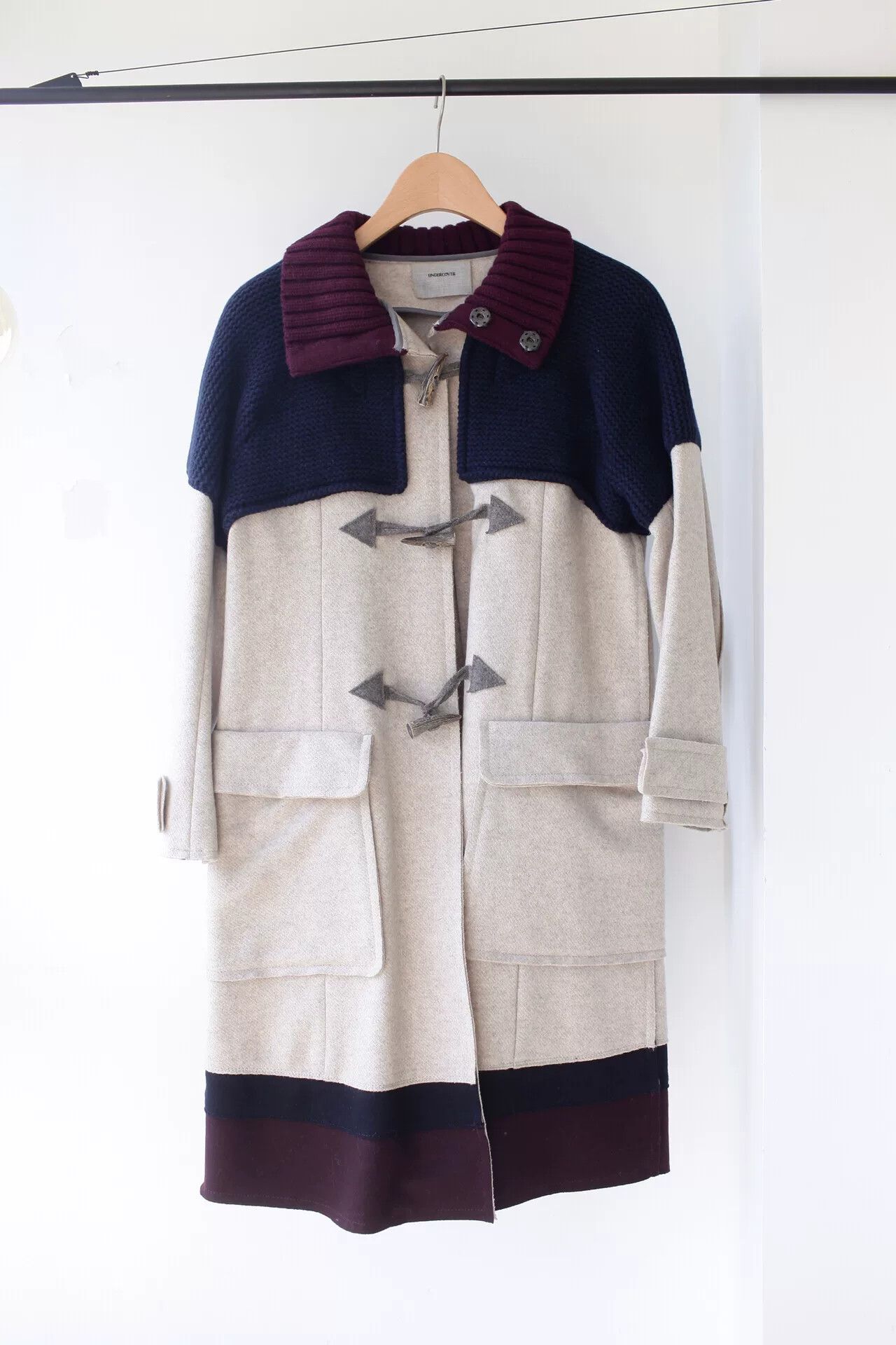 Undercover UNDERCOVER Wool Coat with Unique Color Blocking Size S / US 4 / IT 40 - 1 Thumbnail