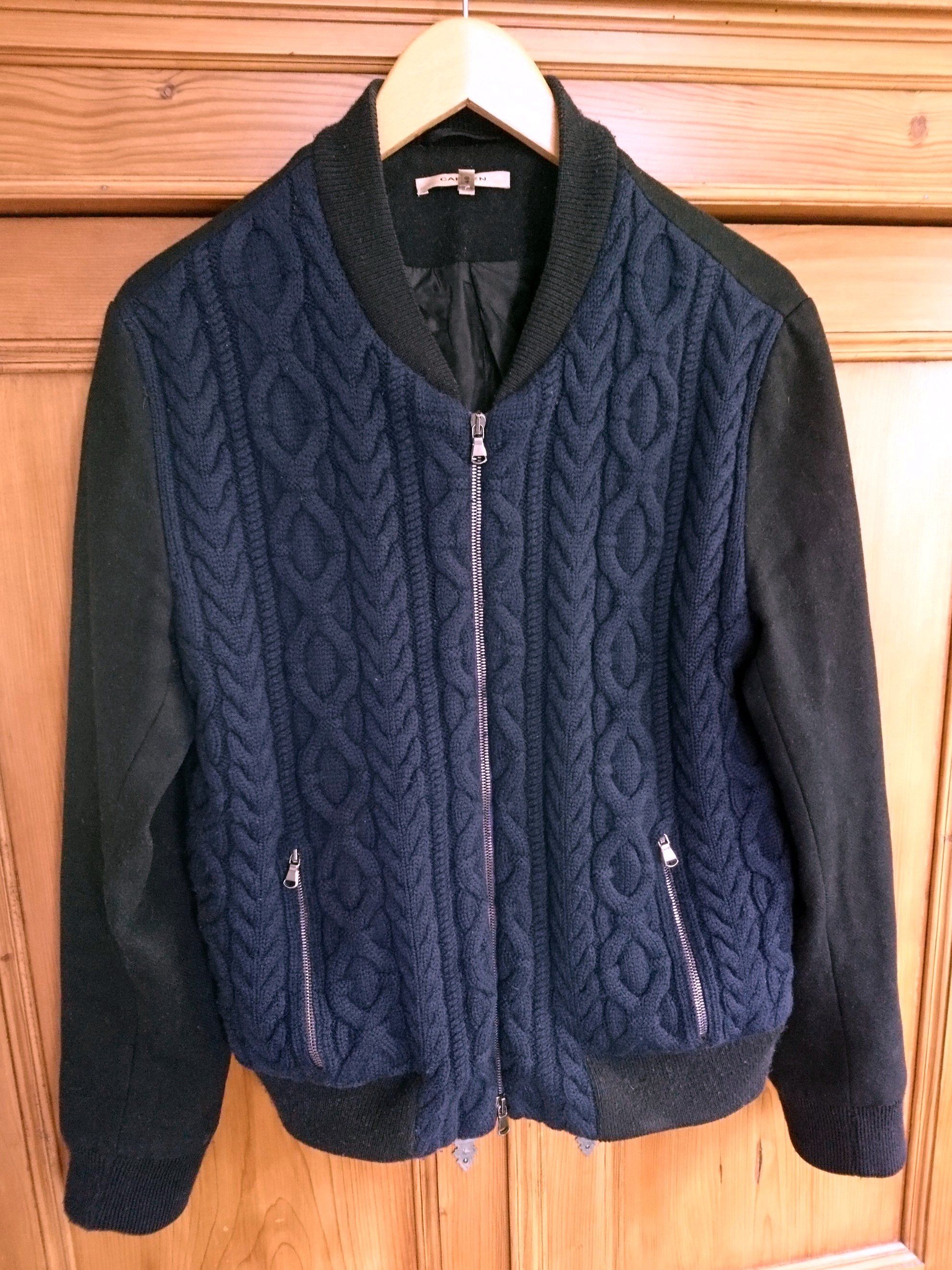 Carven Carven Cable Knit Wool Bomber Jacke 48 Size US M / EU 48-50 / 2 - 1 Thumbnail