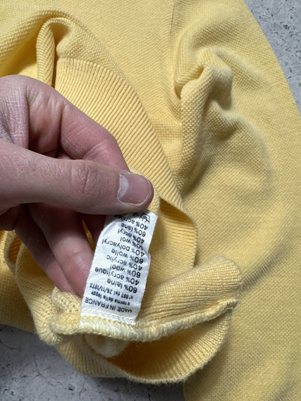 Lacoste Lacoste Chemise Wool Sweater Yellow Size 4 Vintage 90’s Size US L / EU 52-54 / 3 - 8 Thumbnail