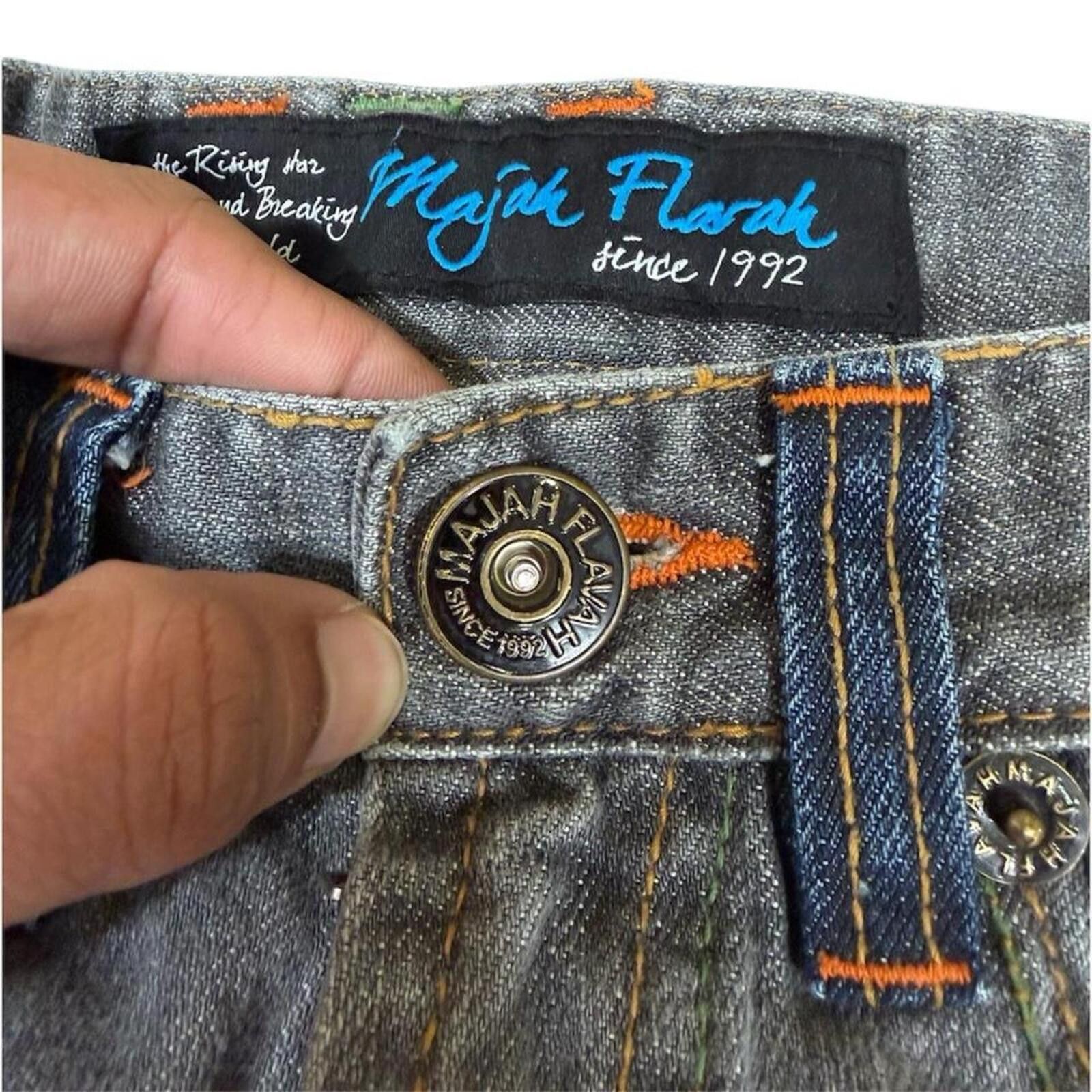 True Religion Rare MAJAH FLAVAH Paint splatter jeans with unique design Size US 29 - 7 Thumbnail