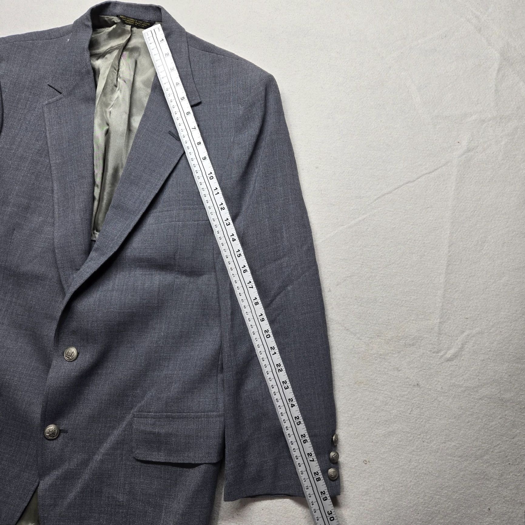 Vintage Nino Cerruti Rue Royale Two Button Suit Jacket Gray Adult Men's Size L Large Size 42R - 7 Thumbnail