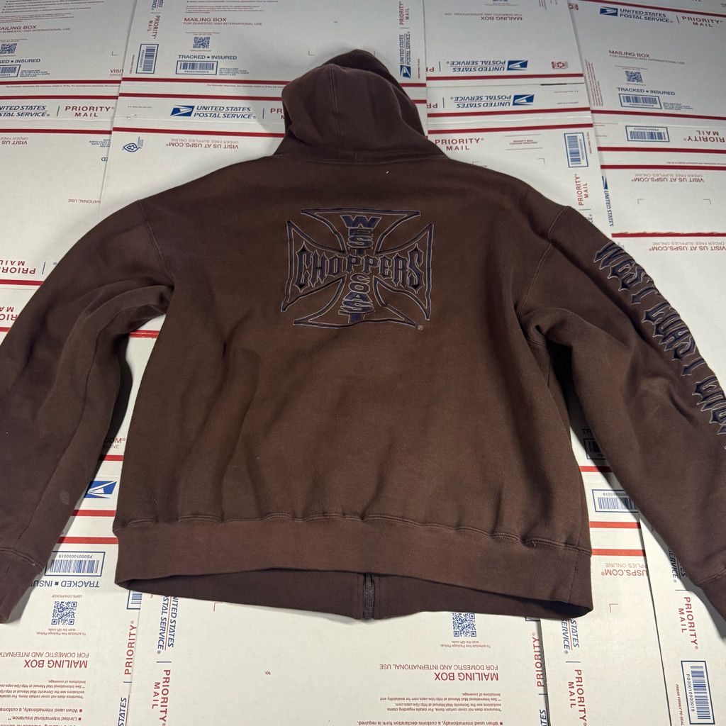 Harley Davidson West Coast Choppers Brown Embroidered Thermal Hoodie Size L Size US L / EU 52-54 / 3 - 3 Thumbnail