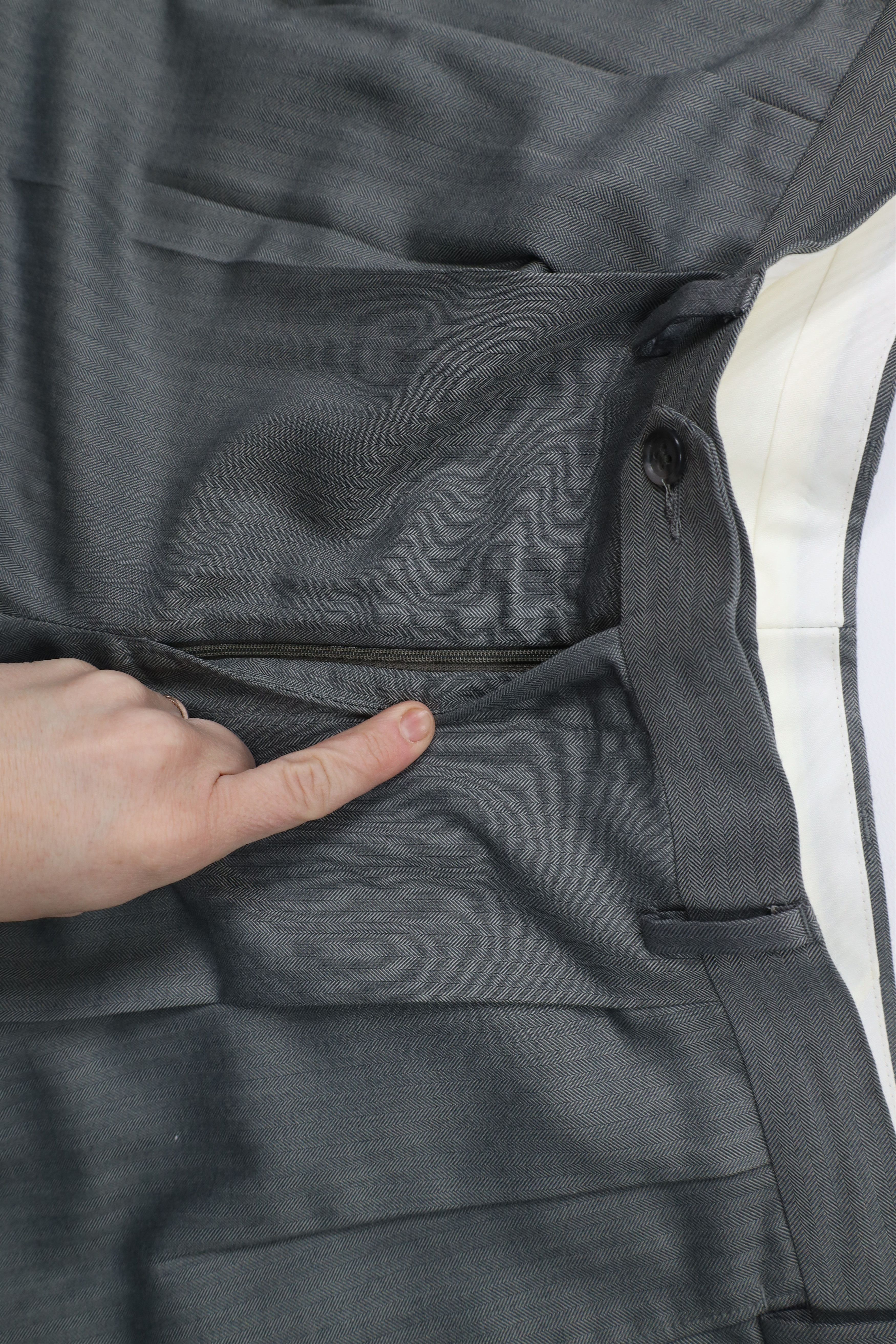 Ralph Lauren × Vintage Vintage Ralph Lauren Cuffed Herringbone Wide Leg Chino Pants Size US 36 / EU 52 - 5 Thumbnail