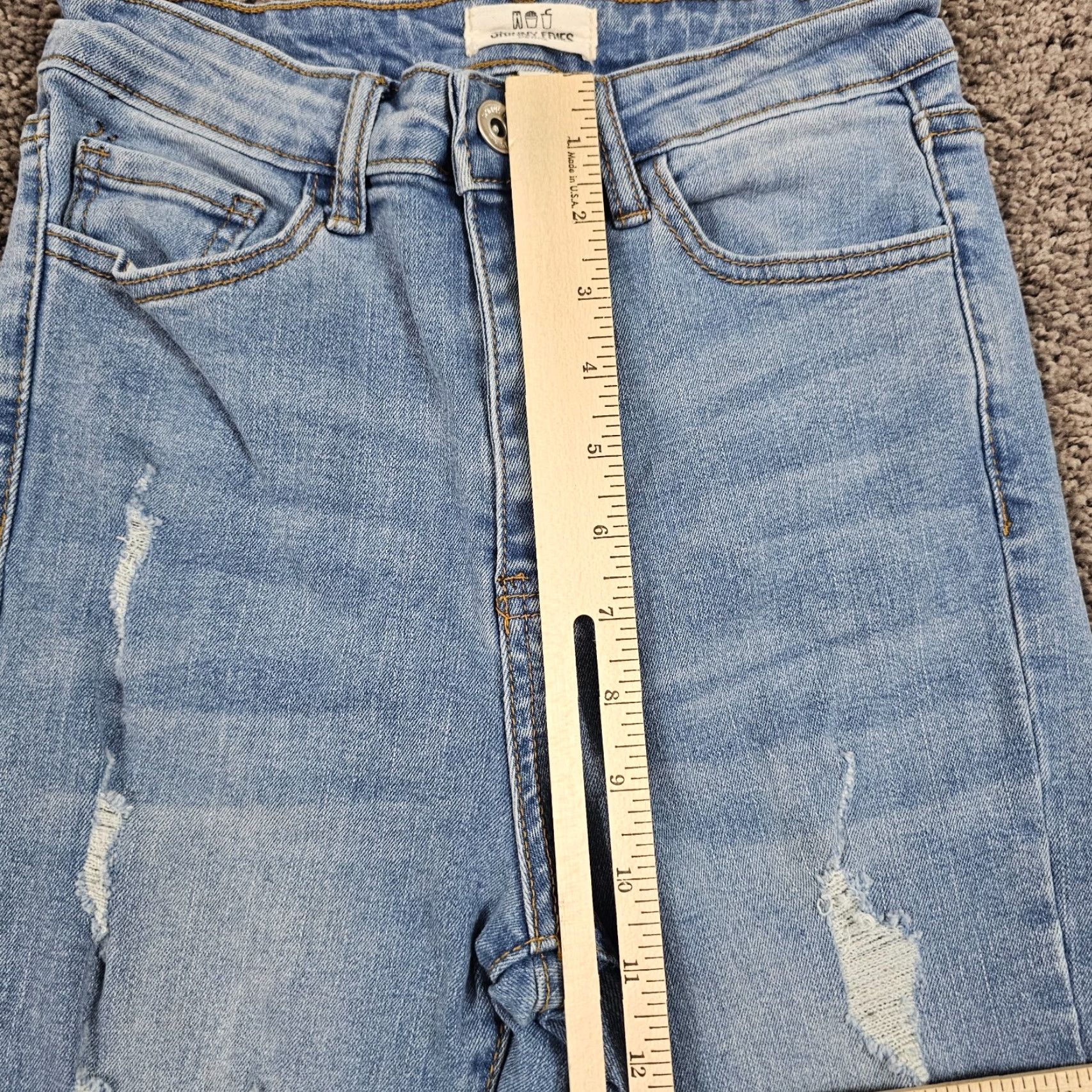 Vintage VINTAGE Skinny Fries Women's Flare Jeans High Rise Light Wash Distressed 22x30 Size 25" / US 0 / IT 36 - 4 Thumbnail