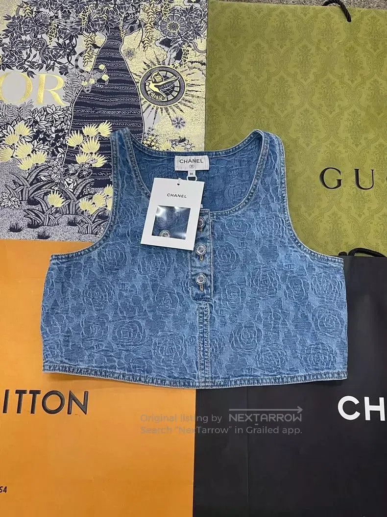 Chanel Chanel 23P Denim Jacquard Vest. Size US S / EU 44-46 / 1 - 1 Thumbnail