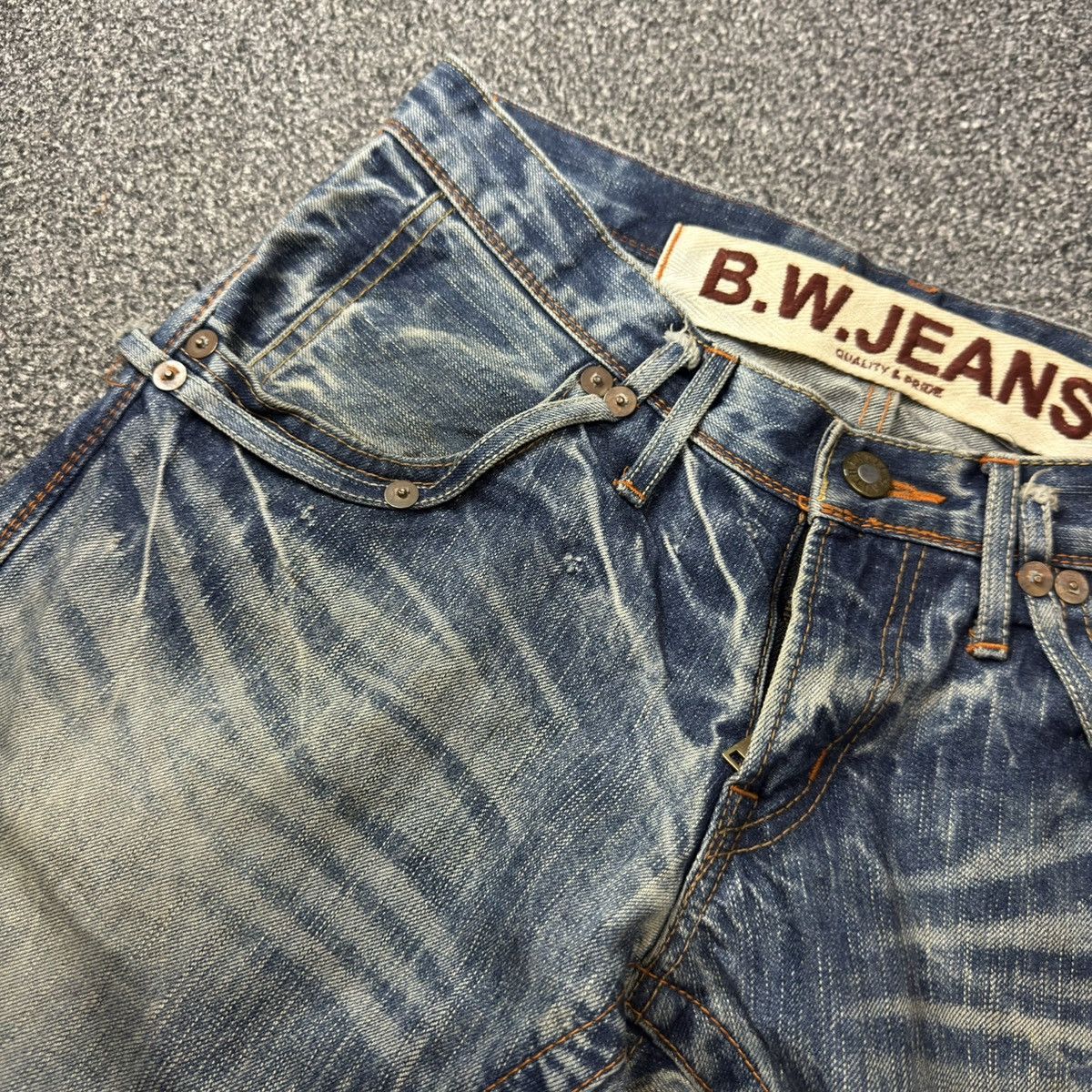 14th Addiction Vintage 90s Flared Japanese Distressed Whisker Acid Wash B.W Size US 32 / EU 48 - 9 Thumbnail