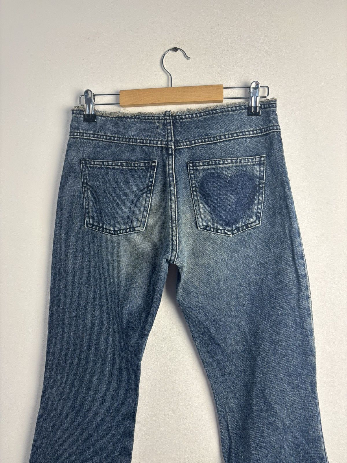 Japanese Brand Vintage Y2K Lowrise Flare Washed Jeans Size 28" / US 6 / IT 42 - 9 Thumbnail