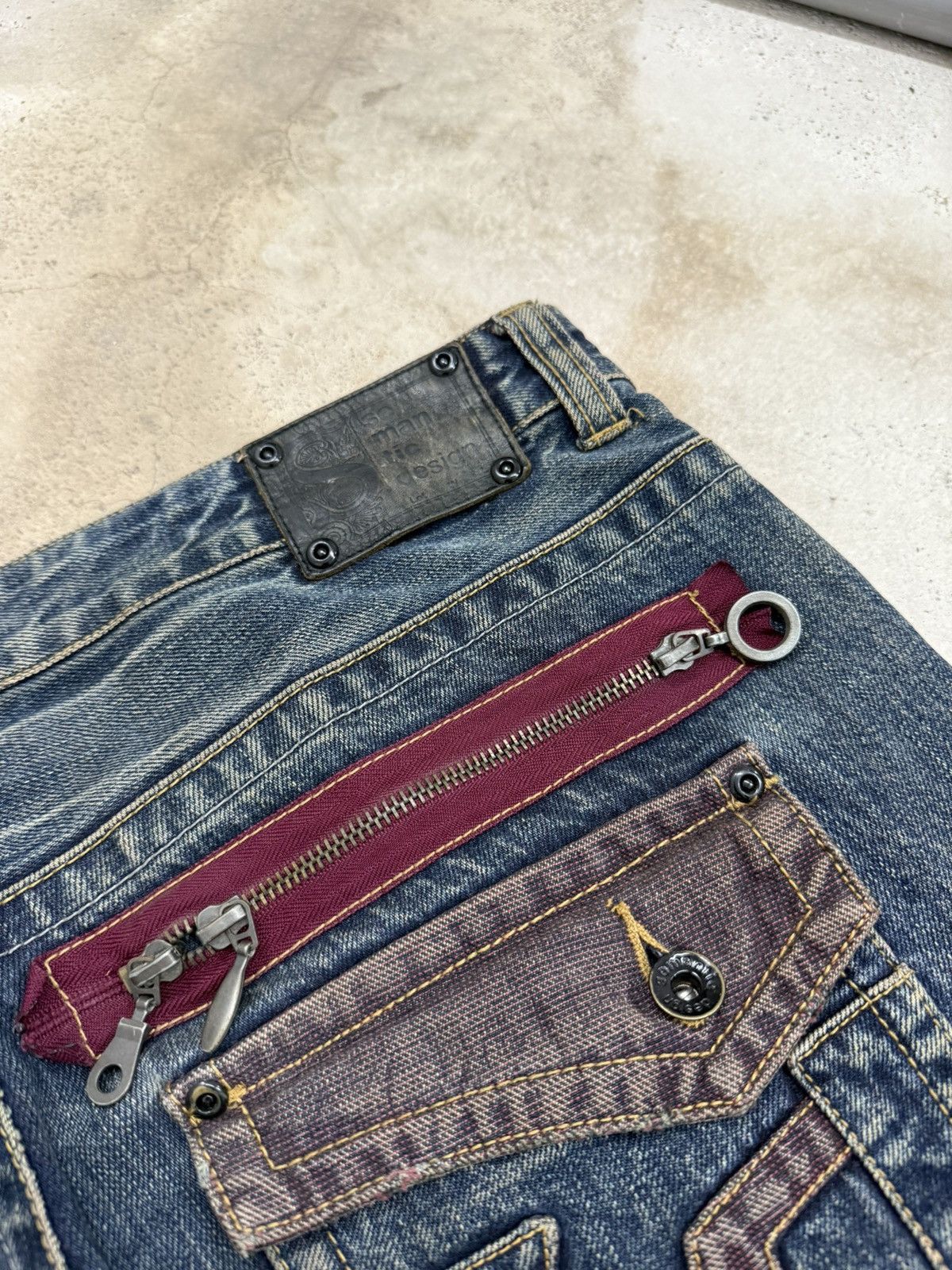 semanticdesign Semanticdesign Japanese Mudwash Studded Flare Denim Pants Size US 35 - 20 Thumbnail