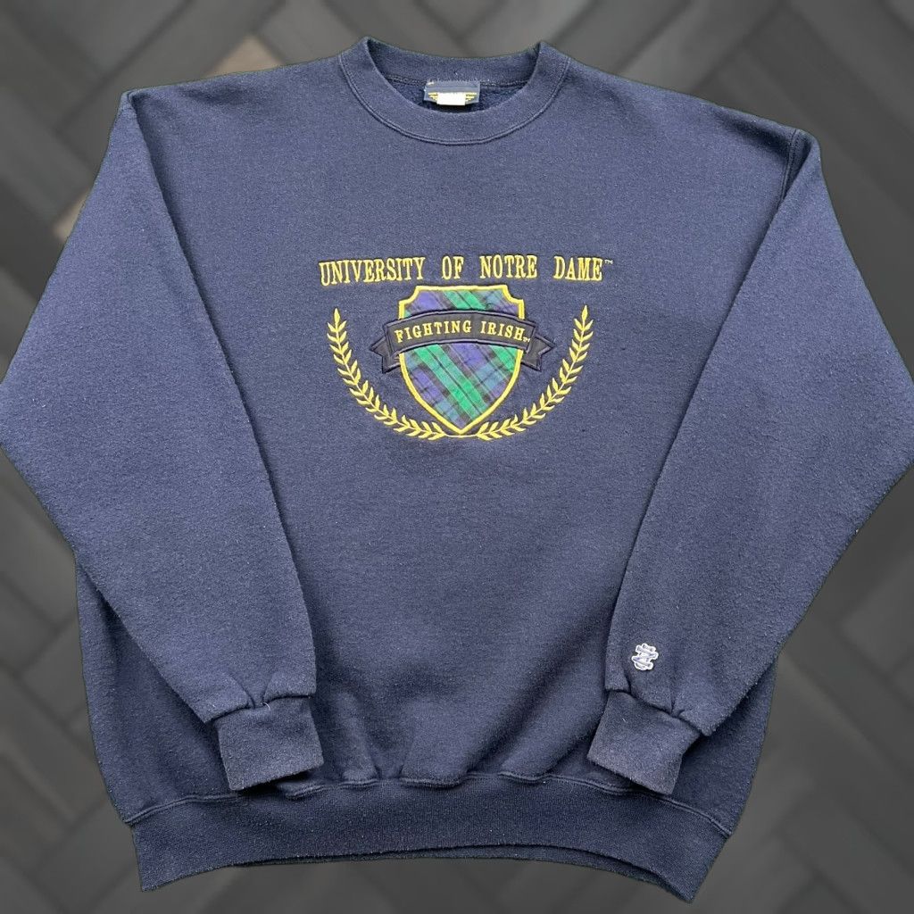 Vintage VTG Notre Dame Fighting Irish Embroidered Crewneck Sweatshirt Men XL Size US XL / EU 56 / 4 - 1 Thumbnail