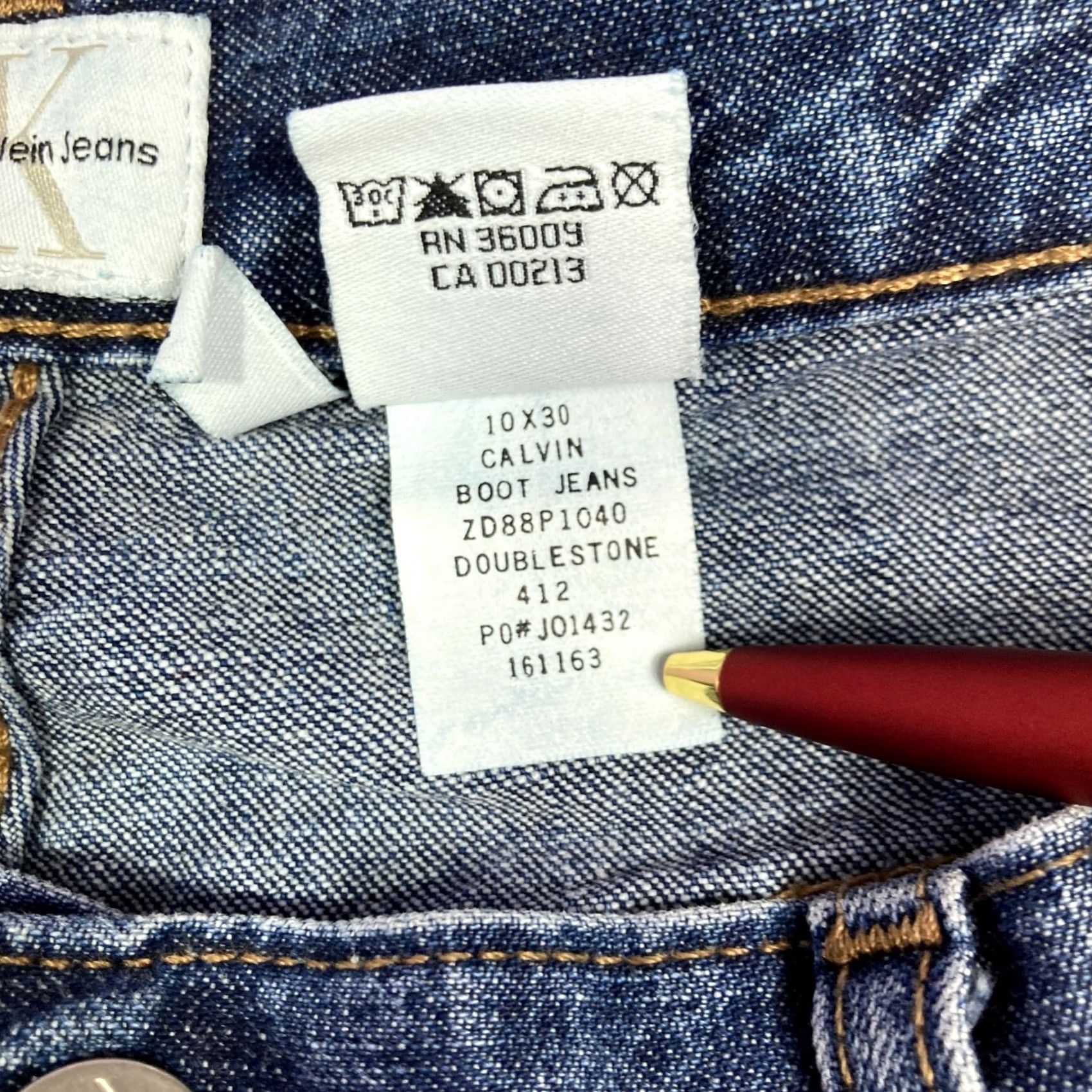 Calvin Klein VINTAGE Calvin Klein Jeans Women's 10 Stone Wash Blue Denim Bootcut Pants Y2K Denim Pants Women Size 32" / US 10 / IT 46 - 5 Thumbnail