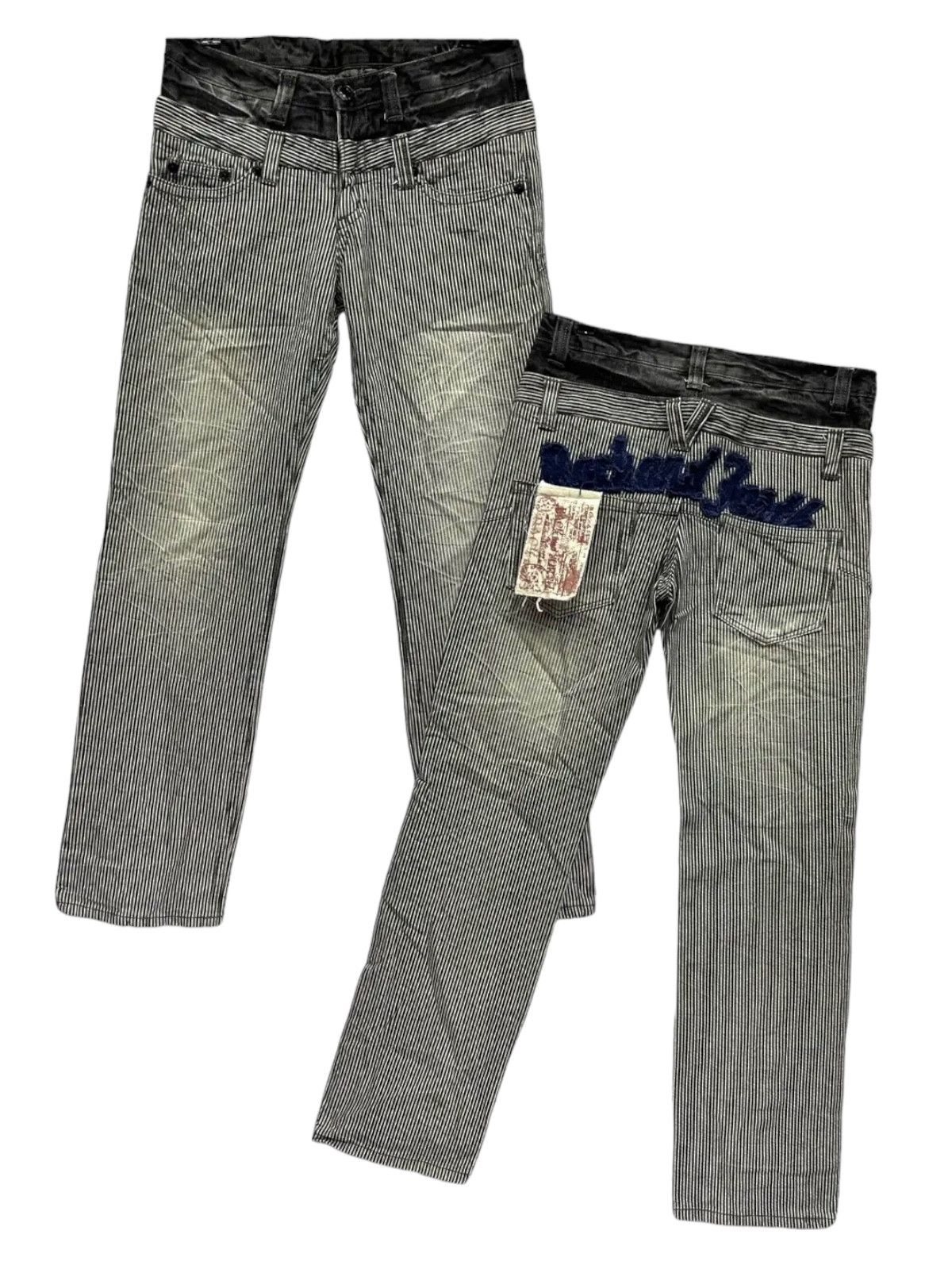 If Six Was Nine × OVER THE STRiPES 🔥BACK & FORTH Hybrid Double Waist Hickory Stripes Denim Size US 31 - 2 Thumbnail