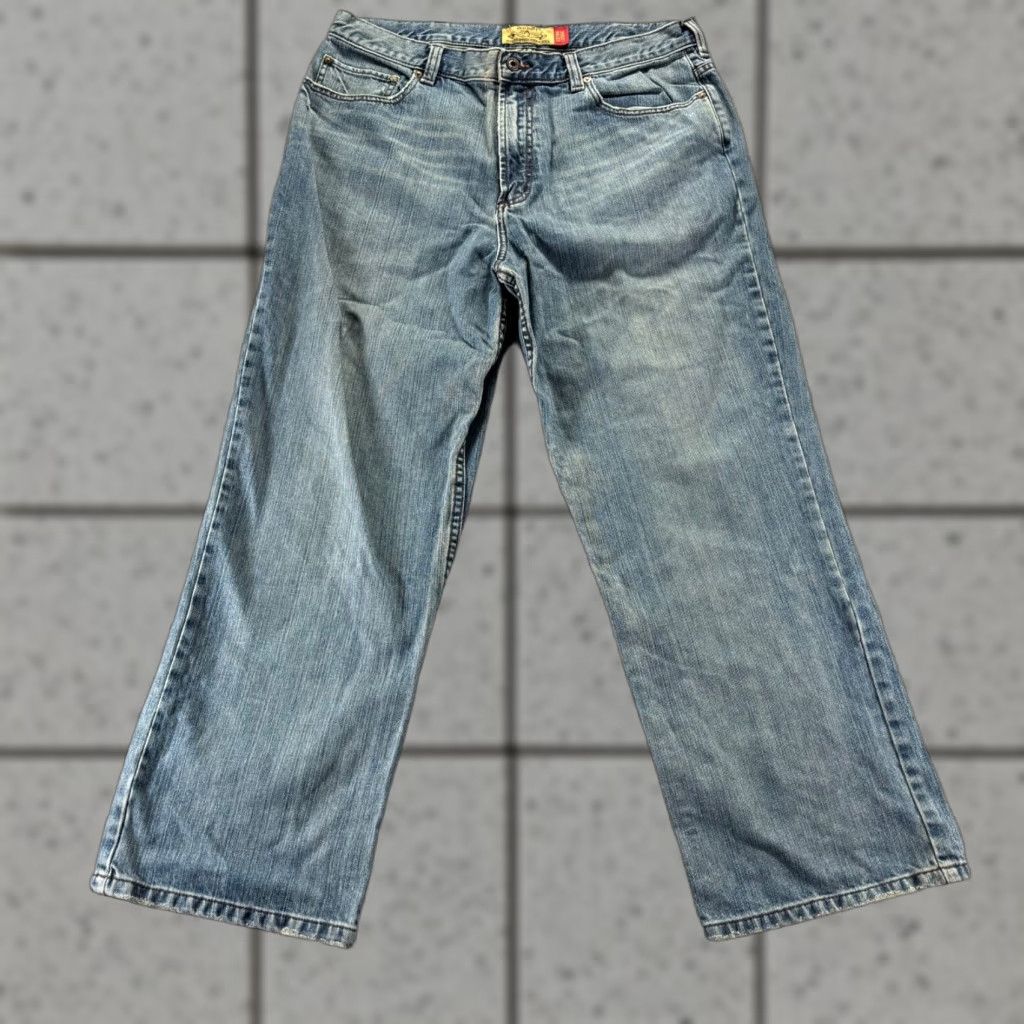 VINTAGE Old Navy Jeans 36x30 Blue Light Wash Cotton Wide-Leg Baggy