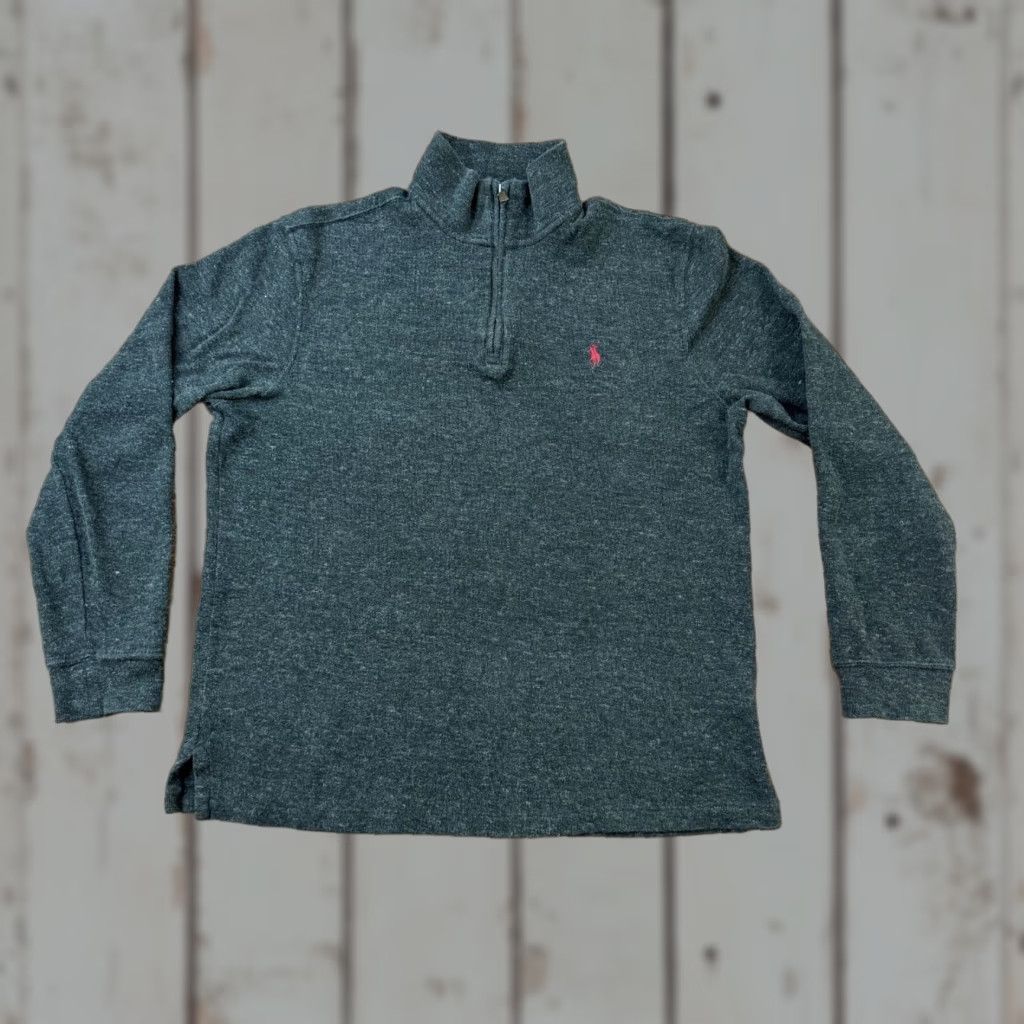 Polo Ralph Lauren Polo Ralph Lauren Sweater Mens M Gray 1/4 Zip Estate Rib Pullover Red Pony Knit Cotton Logo Mock Neck Casual Preppy Size US M / EU 48-50 / 2 - 1 Thumbnail