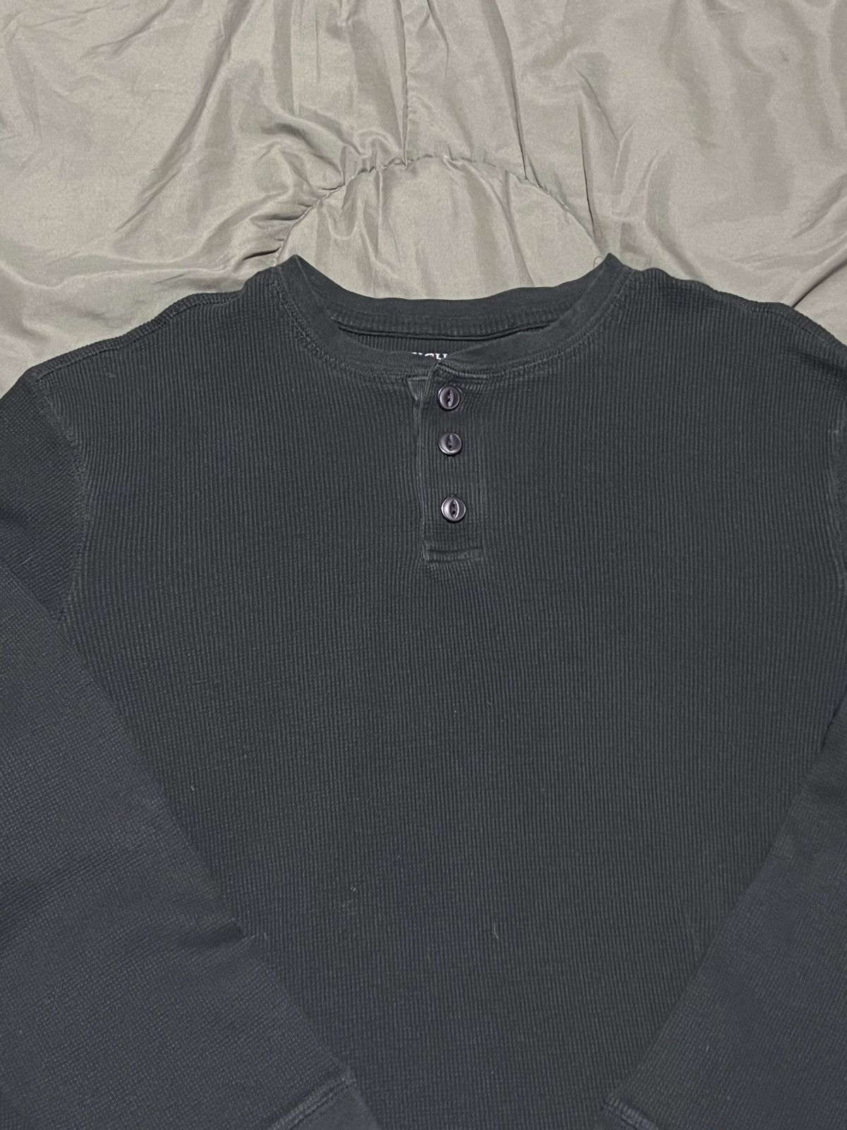 High Sierra Black High Sierra Button Waffle Knit LongSleeve Size US L / EU 52-54 / 3 - 2 Thumbnail