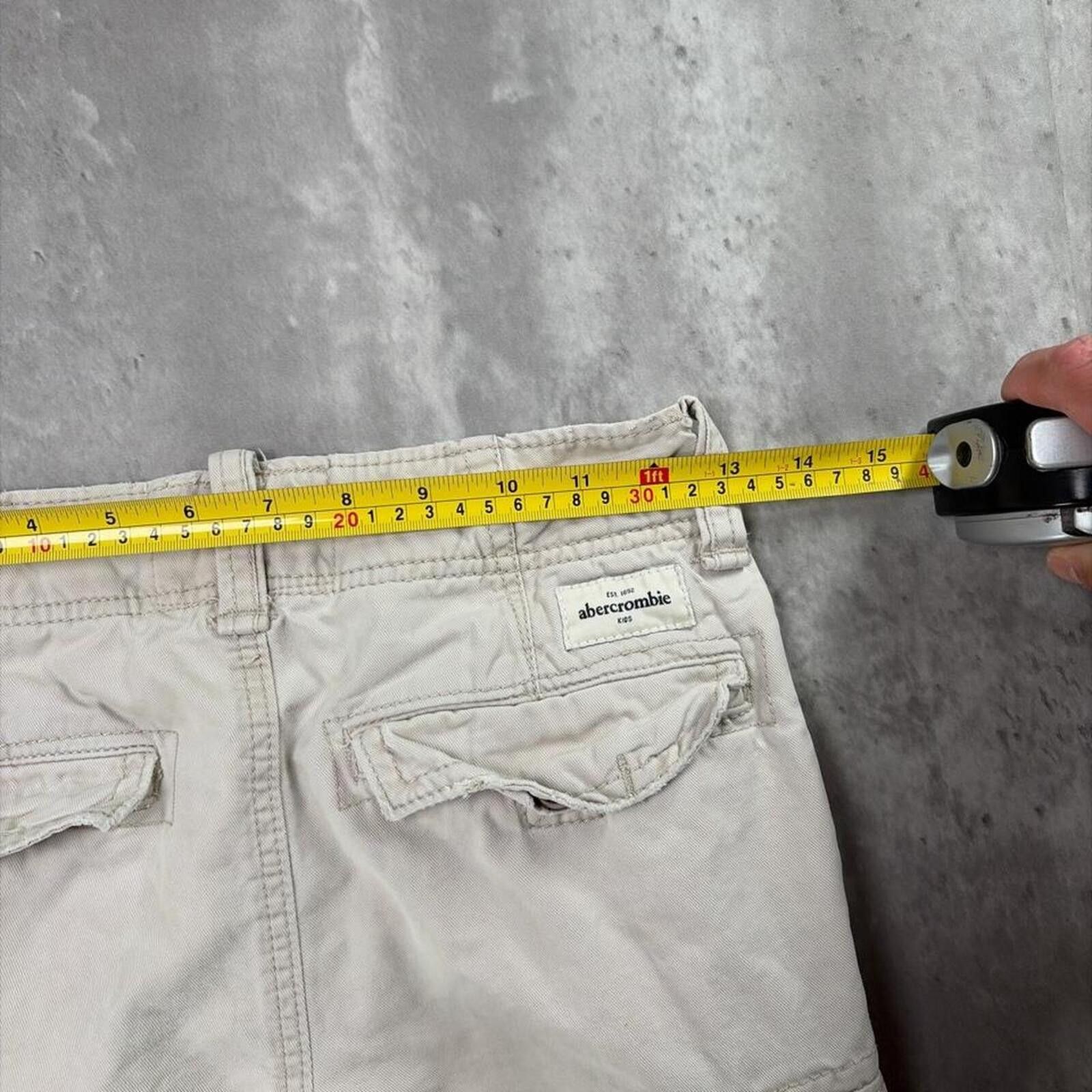 Abercrombie & Fitch Y2K Beige Abercrombie & Fitch Grunge Baggy Cargo Shorts Size 26" / US 2 / IT 38 - 6 Thumbnail