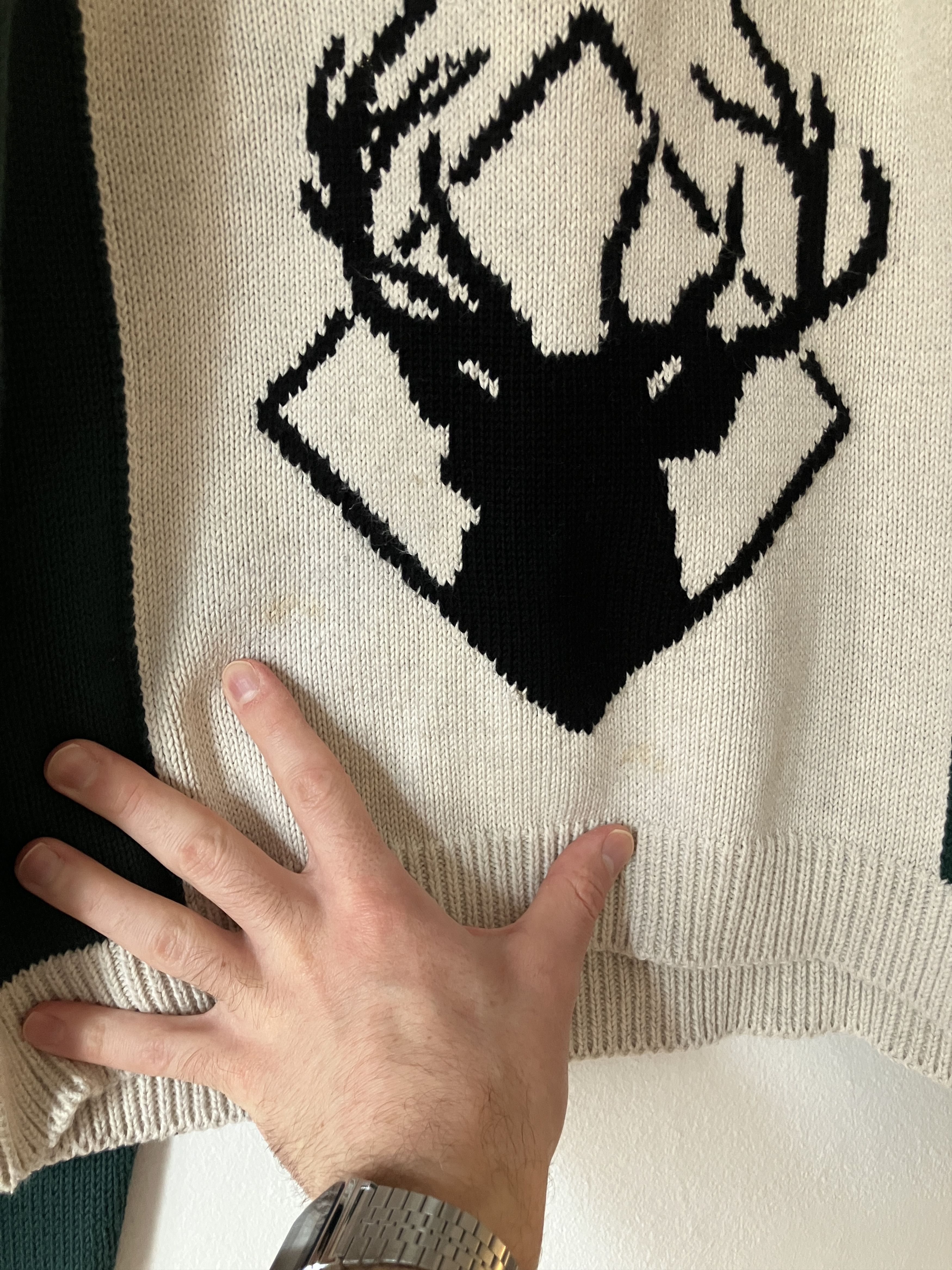 Reese Cooper Reese Cooper Checked Deer Sweater Size US S / EU 44-46 / 1 - 6 Thumbnail