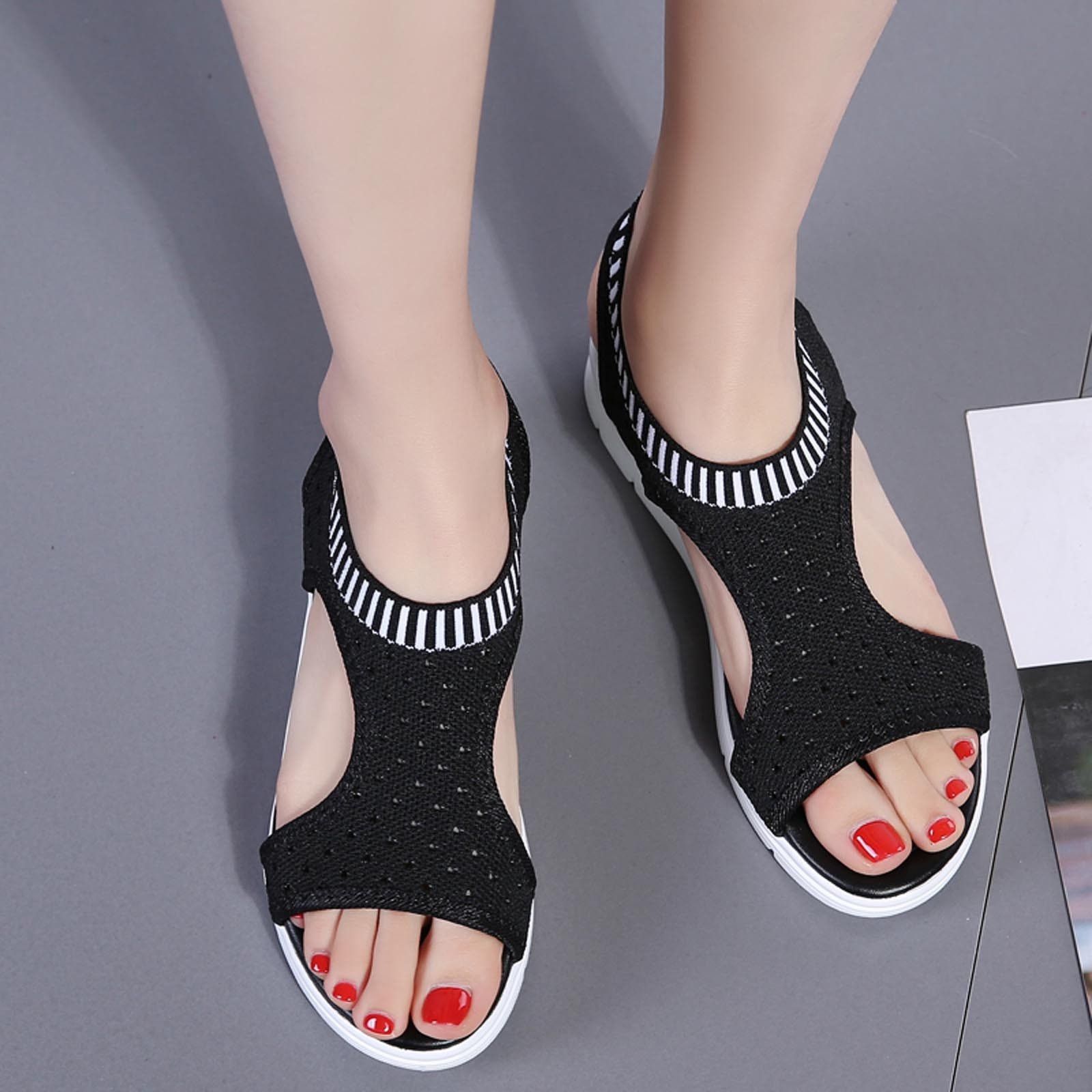 Other Black Sandals Women Size 8 Summer Shoes Peep Toe Size US 8 / IT 38 - 9 Thumbnail