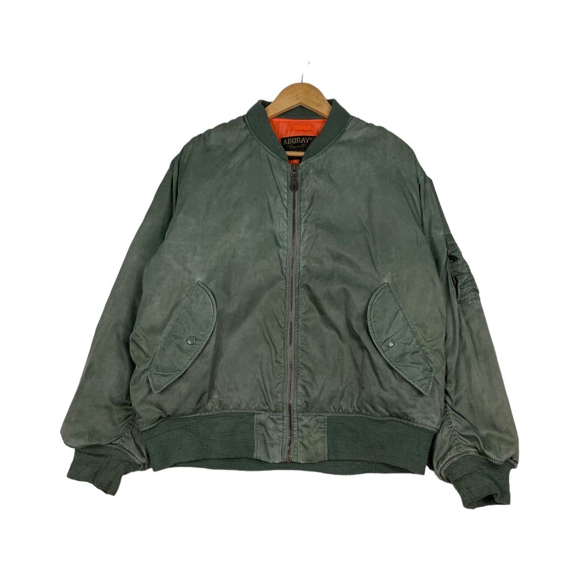 Japanese Brand ABURAYSIA Green Bomber Jacket #1024-C46 Size US L / EU 52-54 / 3 - 1 Thumbnail