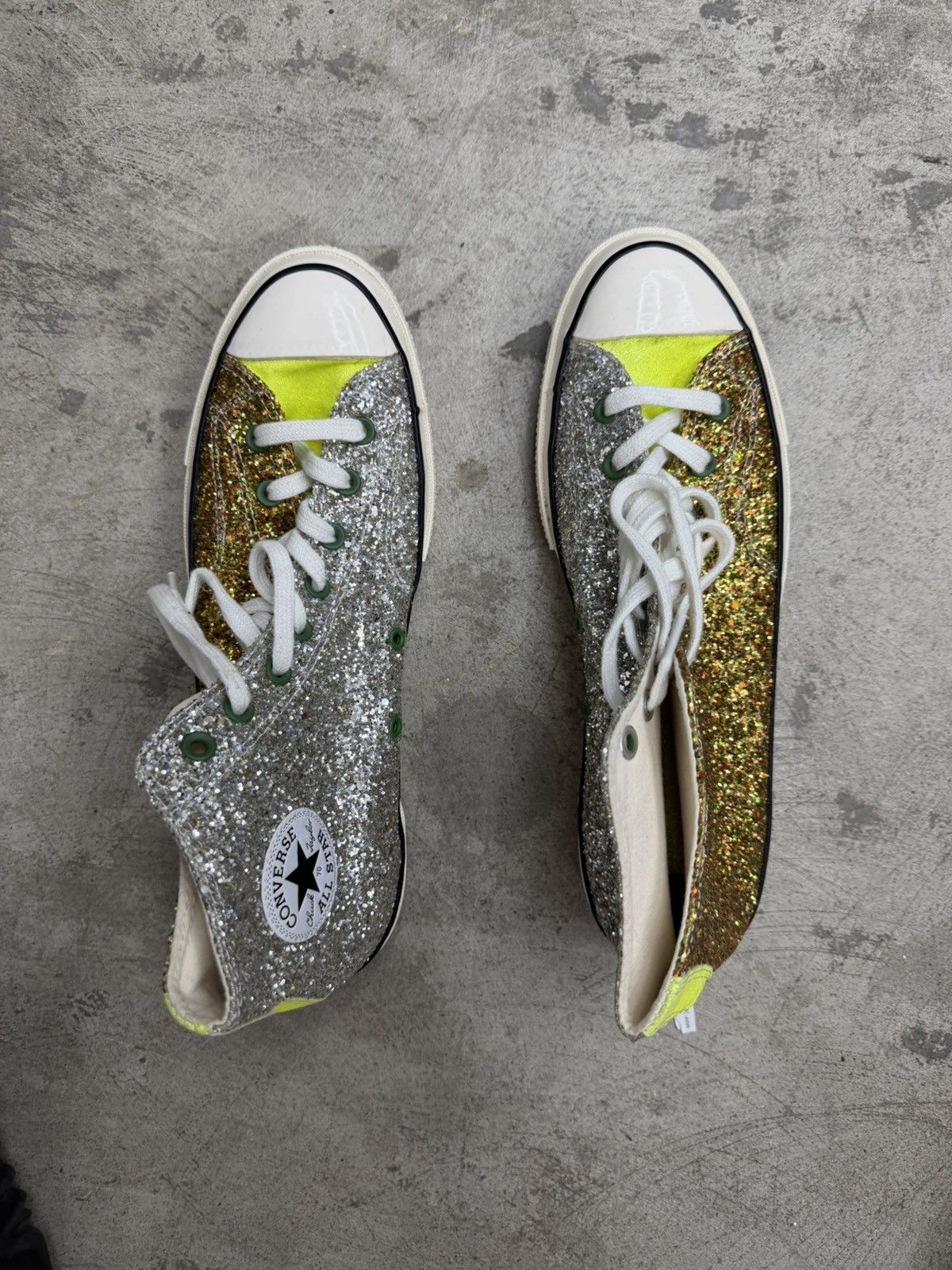 JW Anderson RARE SAMPLE JW Anderson Converse High Glitter Gold Silver Size US 11 / EU 44 - 2 Thumbnail