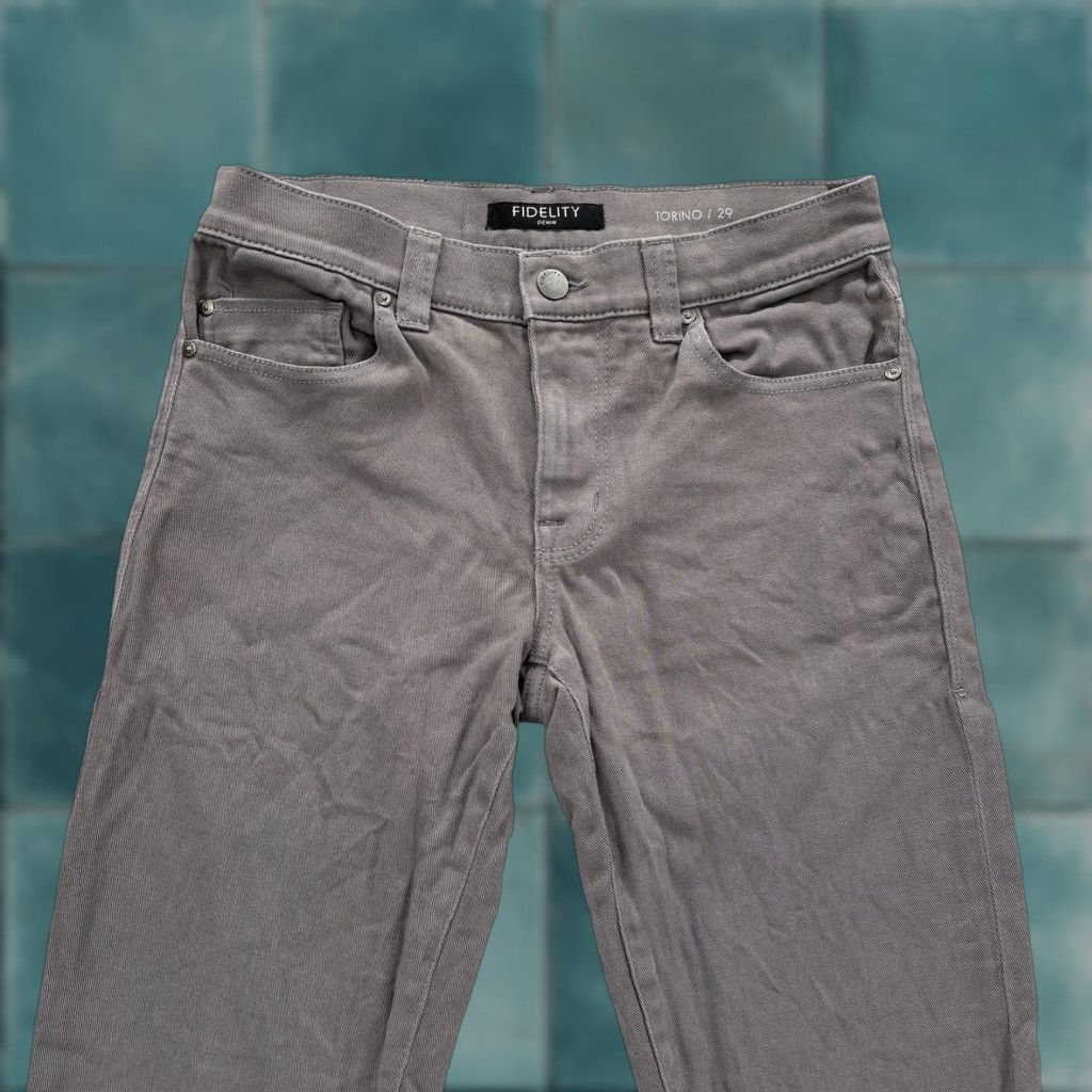 Denime Fidelity Torino Jeans Mens 29x32 Gray Charcoal Stretch Denim Straight Casual Size US 29 - 1 Thumbnail