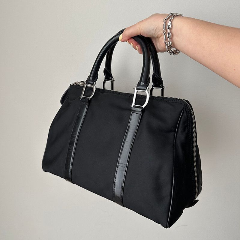 image of Christian Dior Black Nylon Boston Bag, Women's