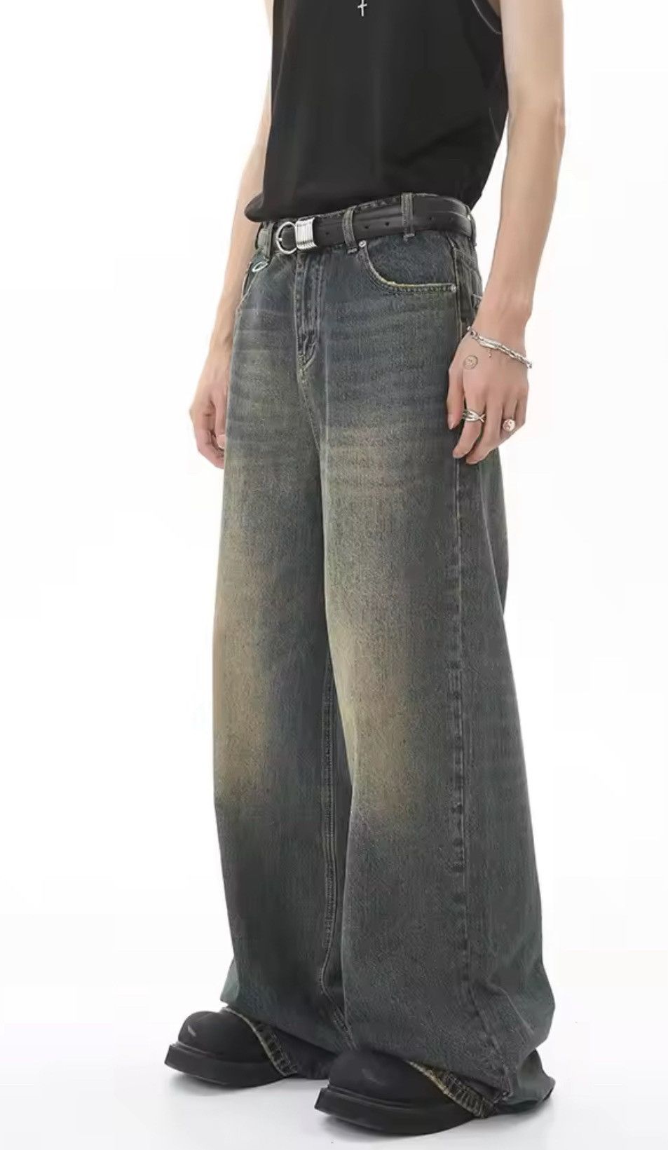 Japanese Brand WASHED Denim Jeans – Y2K Baggy Fit Size US 30 / EU 46 - 2 Thumbnail