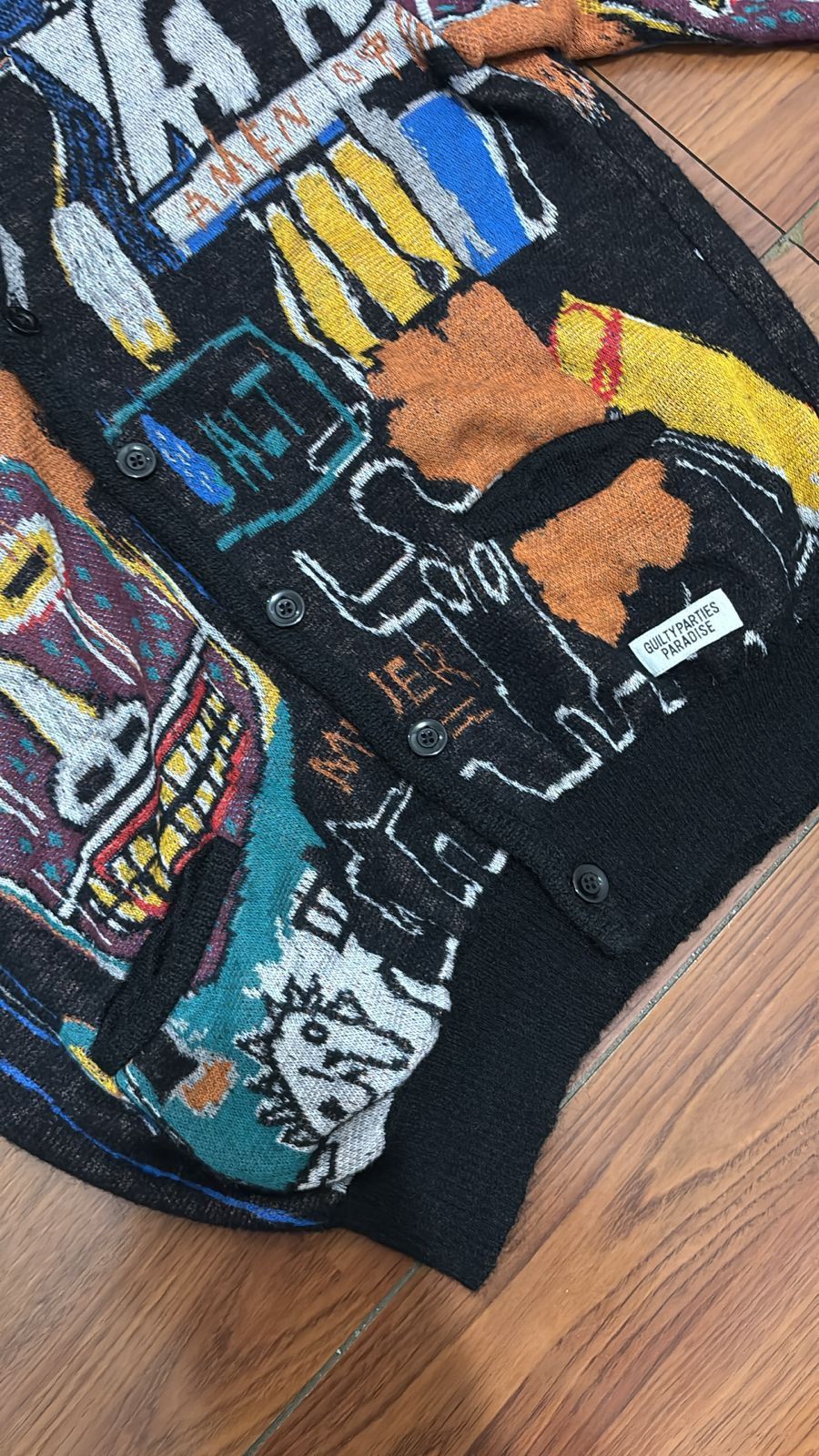 Jean-Michel Basquiat × Wacko Maria Rare Wacko Maria × Basquiat Cardigan – The Guilty Parties Size US M / EU 48-50 / 2 - 3 Thumbnail