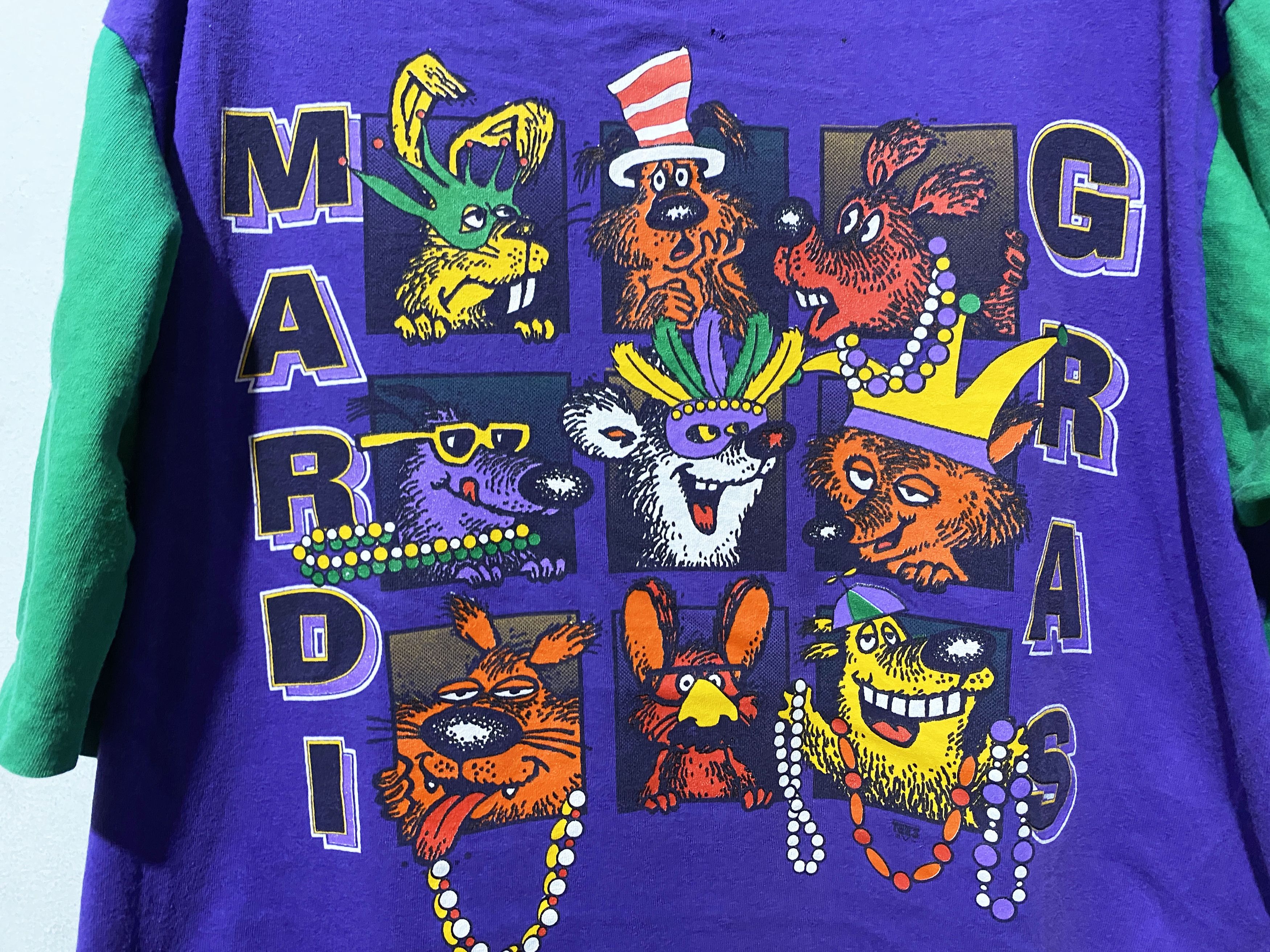 Vintage Vintage 90s Mardi Gras Shirt Size US XL / EU 56 / 4 - 2 Thumbnail