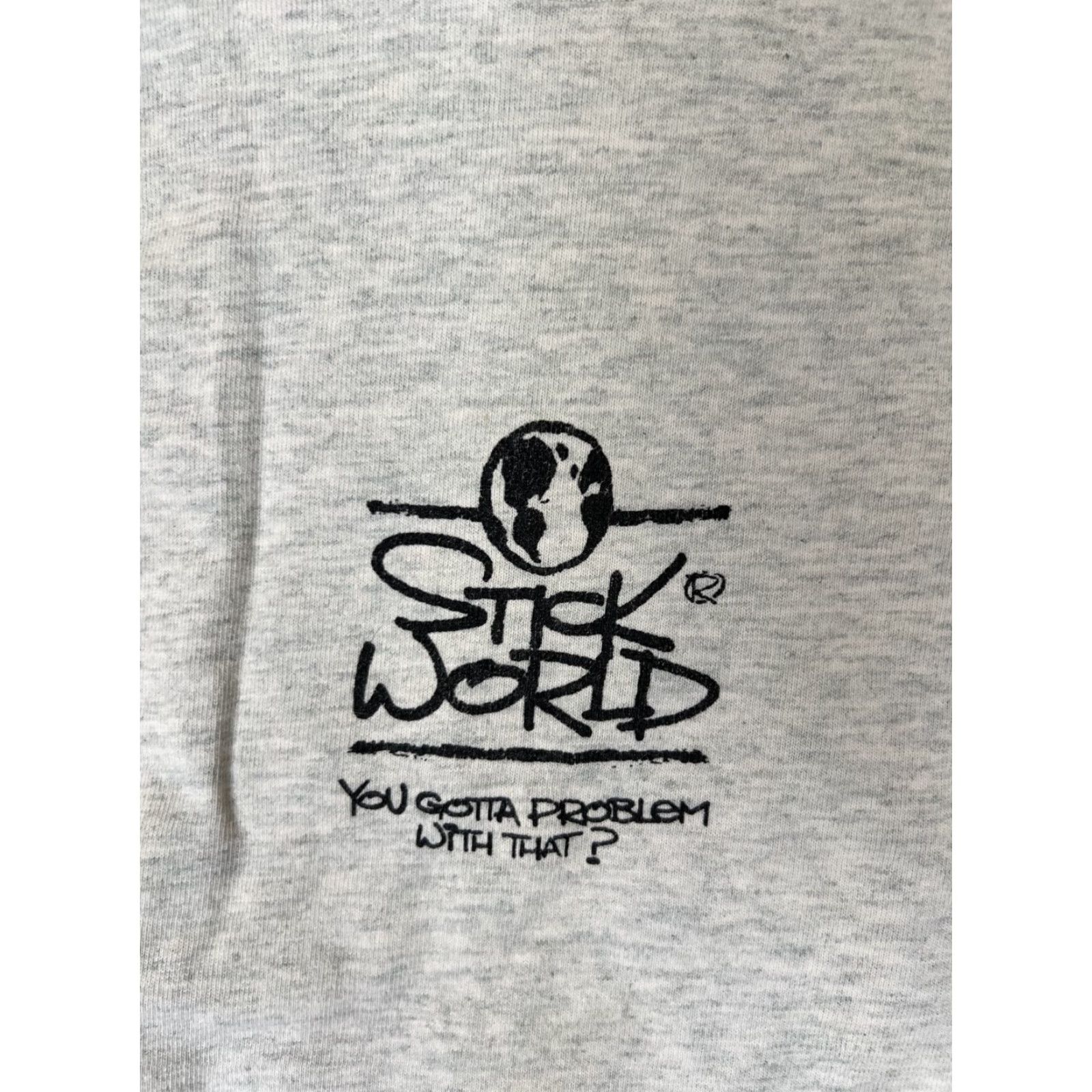 Vintage VINTAGE Stick World T-Shirt Gray Crew Neck Short Sleeve Women’s Girls? Size US L / EU 52-54 / 3 - 3 Thumbnail