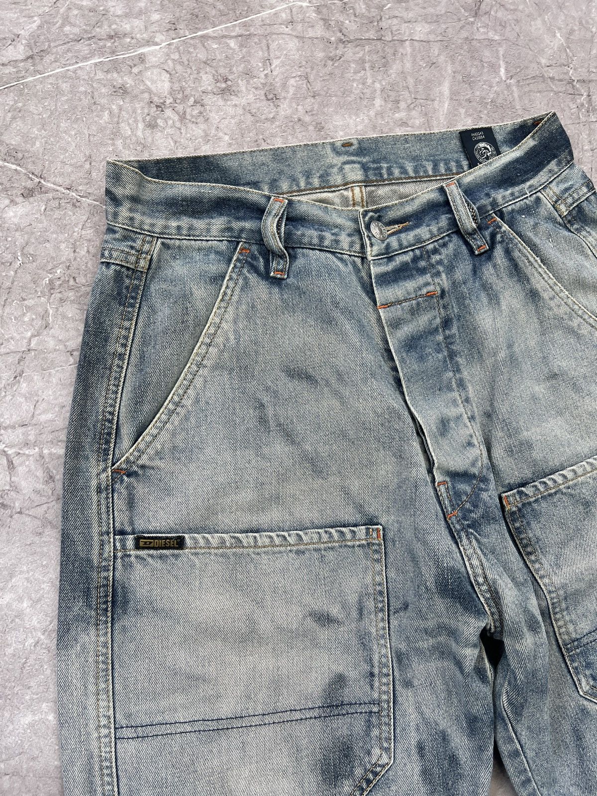 Designer × Diesel Vintage 90s diesel carpenter cargo washed pants Shirts y2k Size US 29 - 5 Thumbnail