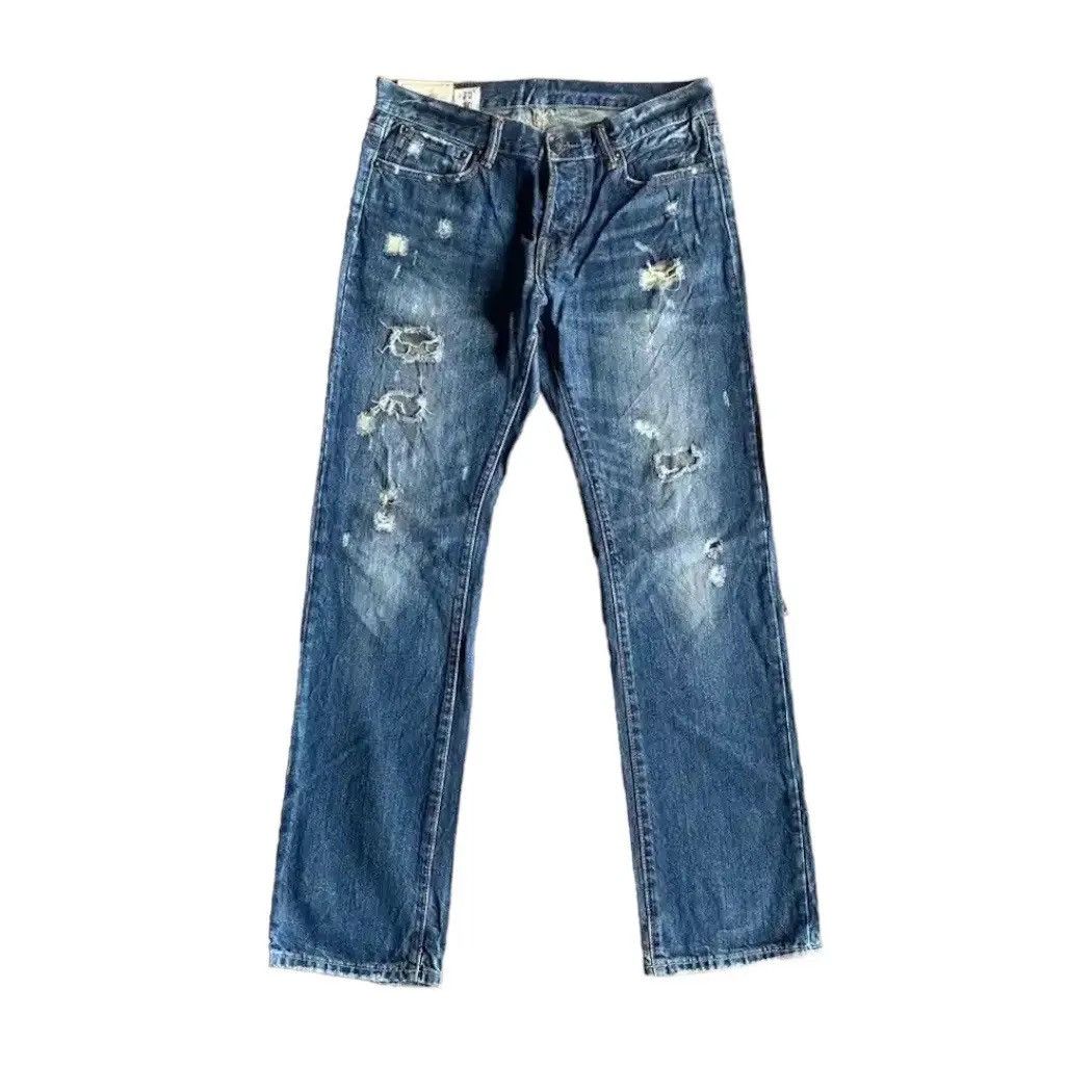 Abercrombie & Fitch 💥 STEALS💥RIPPED JEANS ABERCROMBIE&FITCH DENIM RUGGED PANTS Size US 33 - 1 Thumbnail