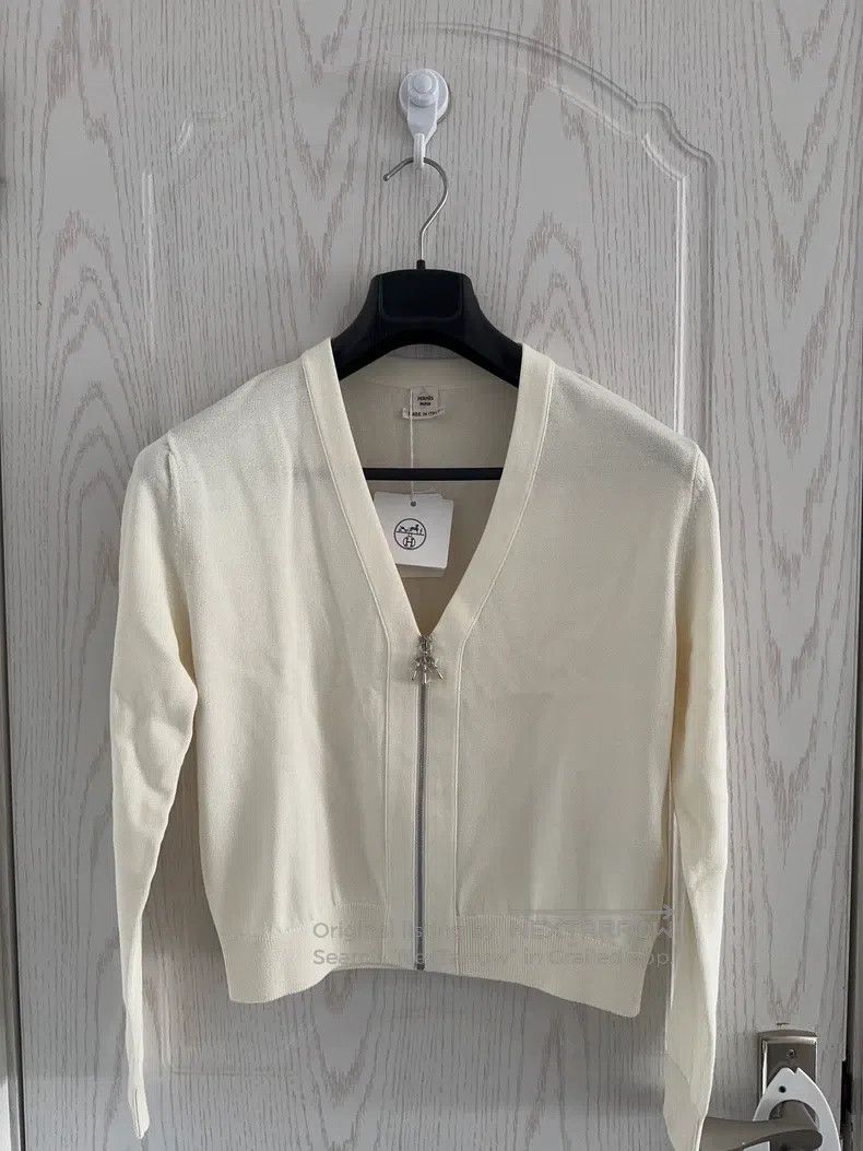 Hermes Hermes Zip-up V-neck Long-sleeve Knitted Jacket, Women's, Size XS / US 0-2 / IT 36-38 - 1 Thumbnail