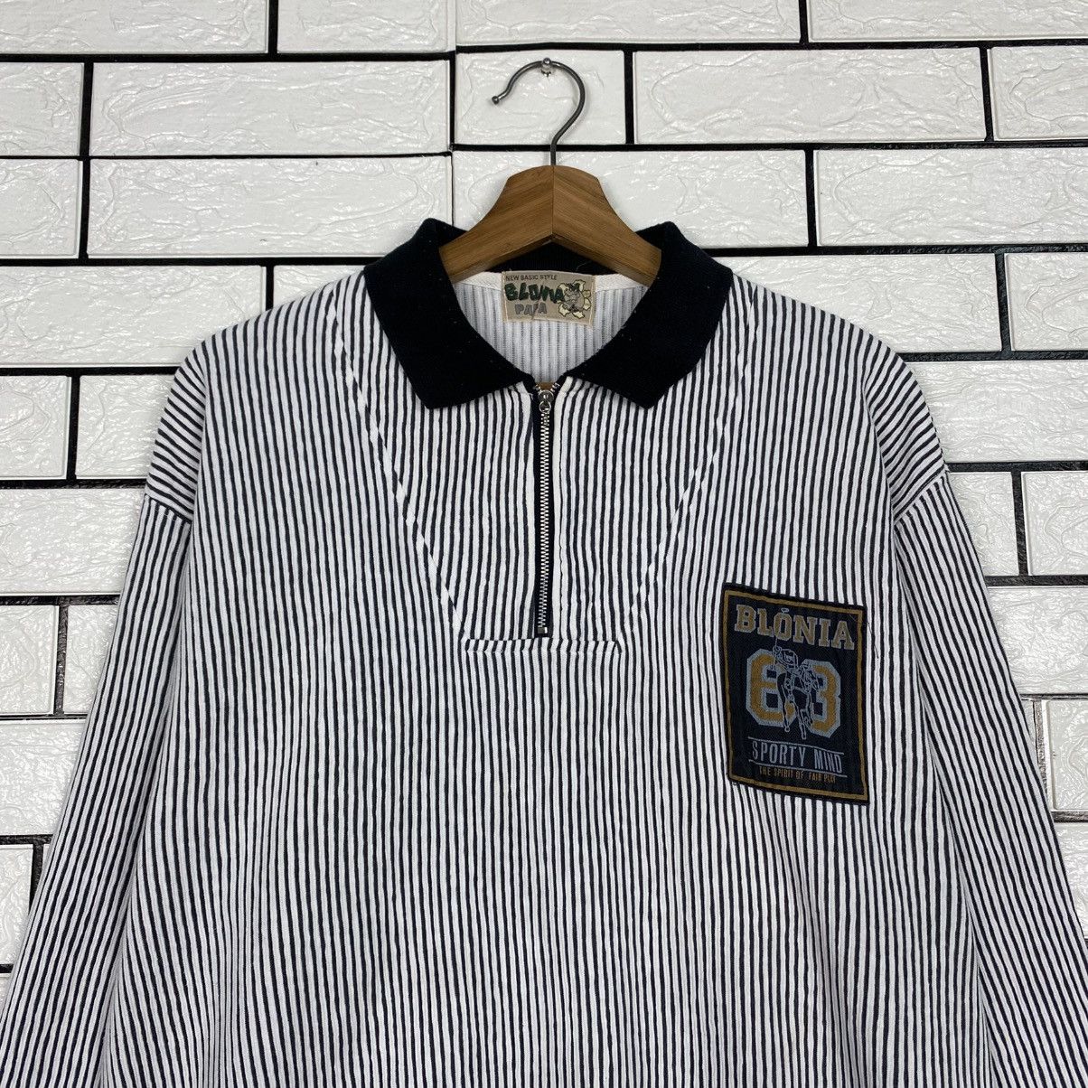 Japanese Brand Half Zipper Sweatshirt Striped Design Blonia Papa Cartoon Size US M / EU 48-50 / 2 - 4 Thumbnail